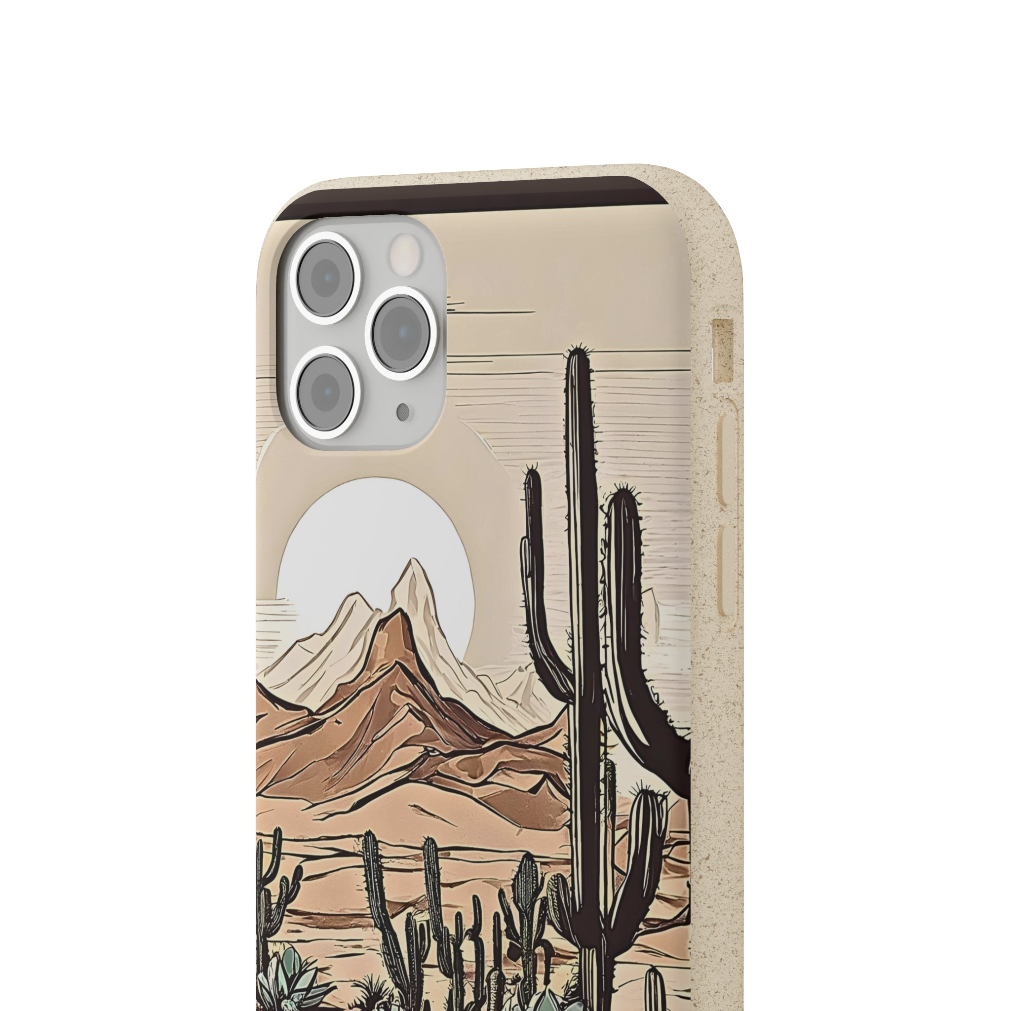 Eco-Friendly Biodegradable Phone Case with Rustic Desert & Cactus Print - Compatible with iPhone & Samsung | Sustainable Joshua Tree Design | Perfect Gift for Nature Lovers & Arizona Travelers