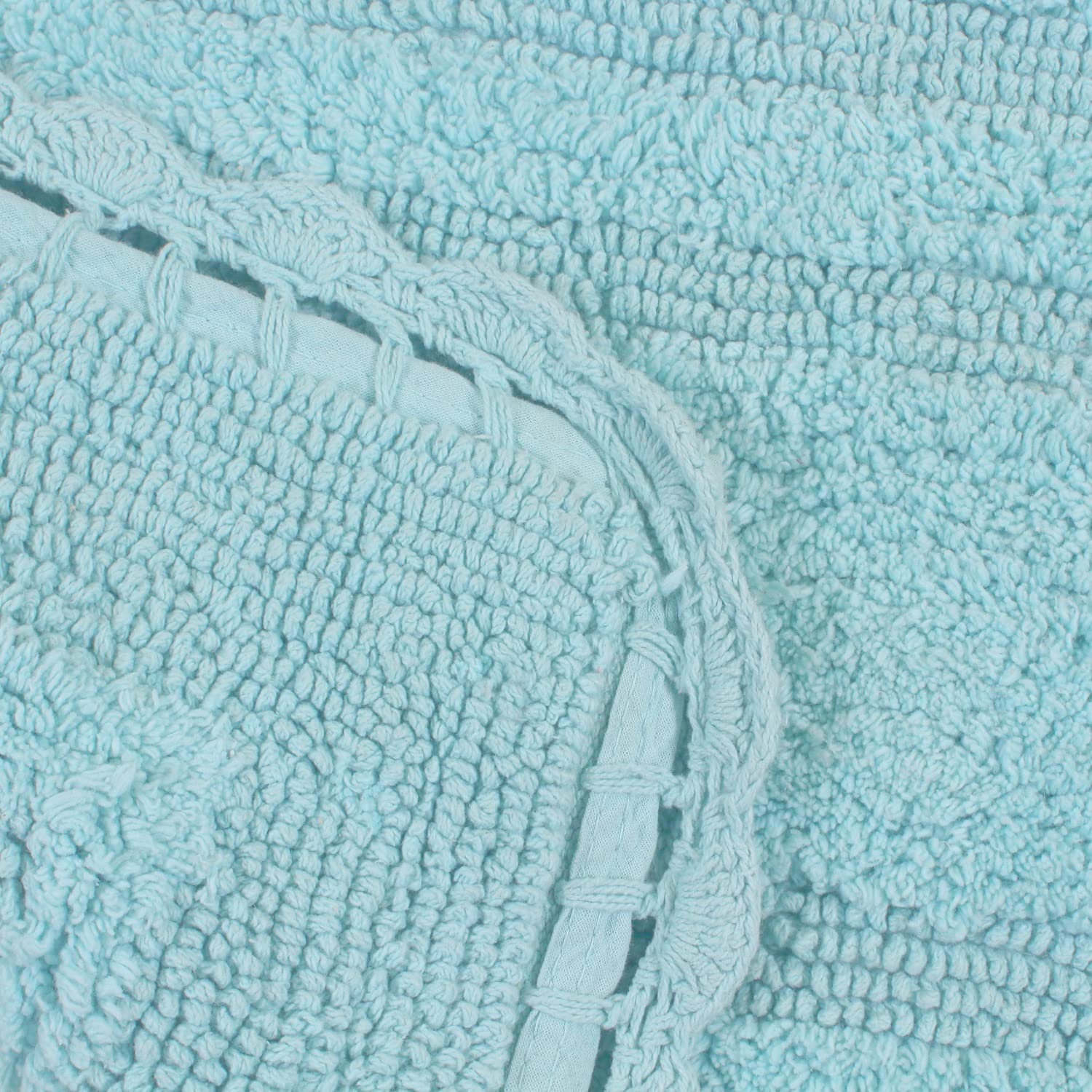 Home Weavers Reversible 100% Cotton Bath Mat Set - Ultra Soft Absorbent Non-Slip Bathroom Rug & Kitchen Mat (21