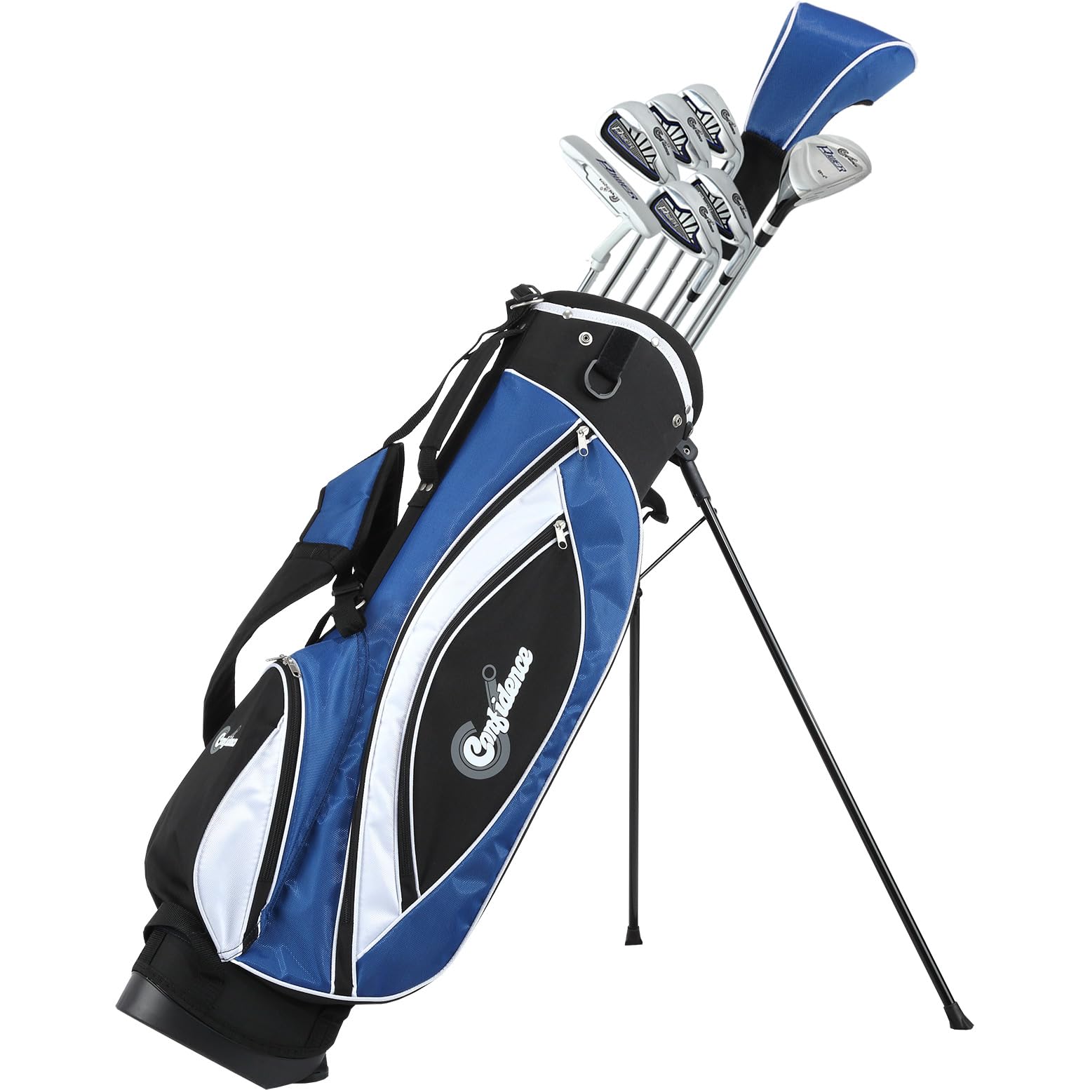 Confidence Golf Men's Power V3 Complete Club Set with Stand Bag - Premium Golf Clubs for Beginners & Intermediate Players | Perfect for Driving Range, Course Play & Golf Tournaments