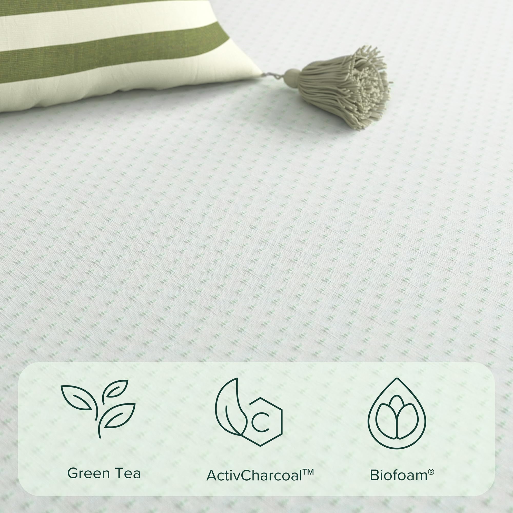 ZINUS 6 Inch Green Tea Memory Foam Mattress, Twin Size, Fiberglass Free & CertiPUR-US Certified, Patented Contour Support with Sturdy Base Foam - Pressure Relief for Back, Side & Stomach Sleepers - Perfect for Guest Rooms, Dorms & Small Spaces (White, Mattress in a Box)