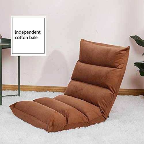 Adjustable Memory Foam Floor Chair - Foldable Gaming Sofa Chair with Backrest for Adults - Ergonomic Floor Seating for Gaming, Reading & Relaxing (Gray, Khaki, 6/8 Grid Options) - Perfect for Bedroom, Living Room & Small Spaces