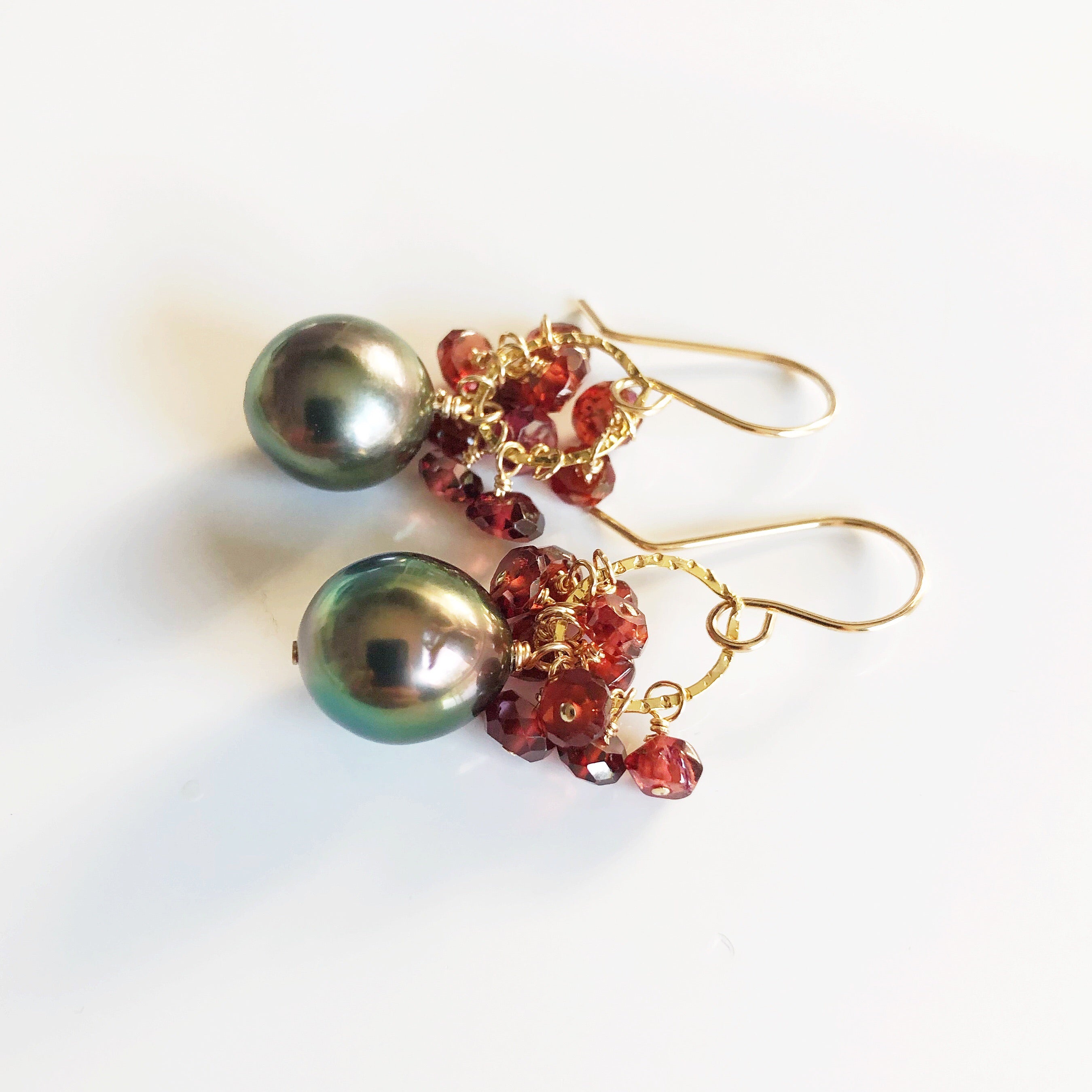 KIRA Garnet Earrings (E527) – Elegant Red Gemstone Jewelry for Women, Perfect for Parties, Weddings & Special Occasions
