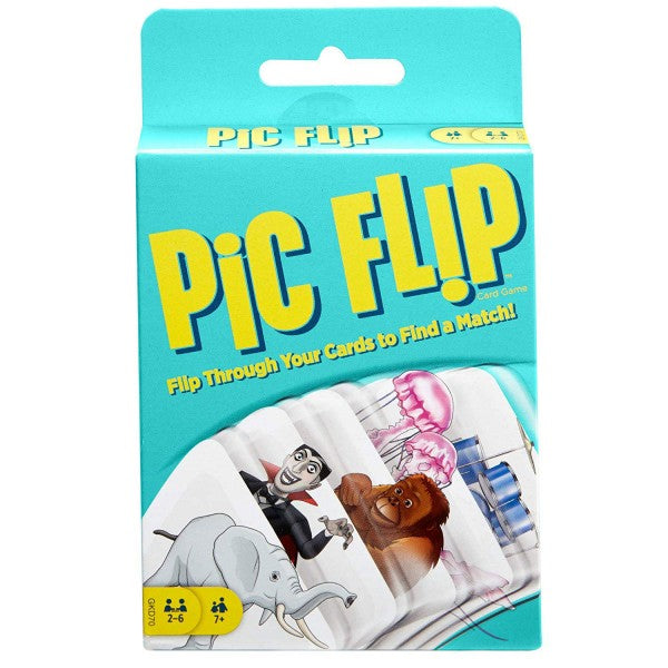 PIC FLIP Card Game - Fun Family Matching Memory Game for Kids & Adults - Perfect for Parties, Travel & Classroom Learning Activities