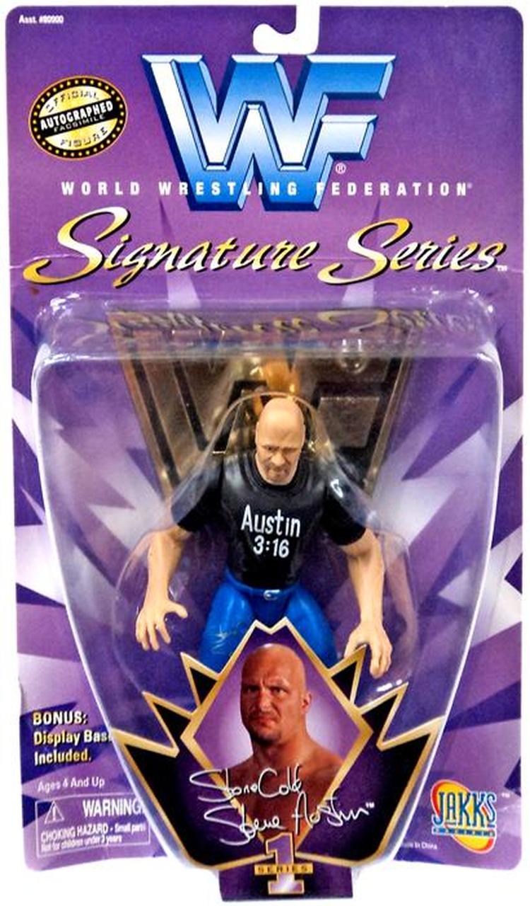 1997 WWF Jakks Pacific Signature Series 1 Stone Cold Steve Austin Action Figure - Vintage Wrestling Collectible for Fans & Display
