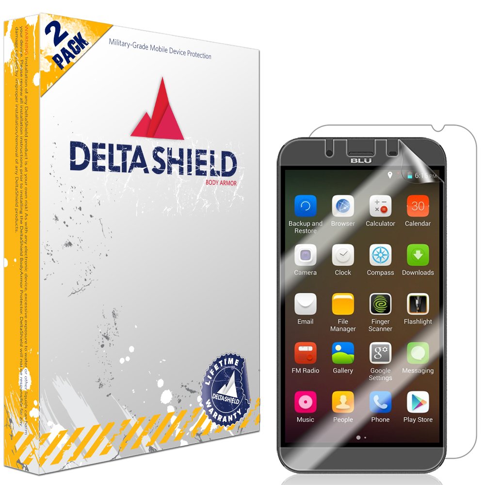 BLU Studio XL Screen Protector [2-Pack] - Military-Grade HD Clear Anti-Bubble Film, Full Coverage Front & Back Protection | Perfect for Outdoor Activities, Work & Daily Use