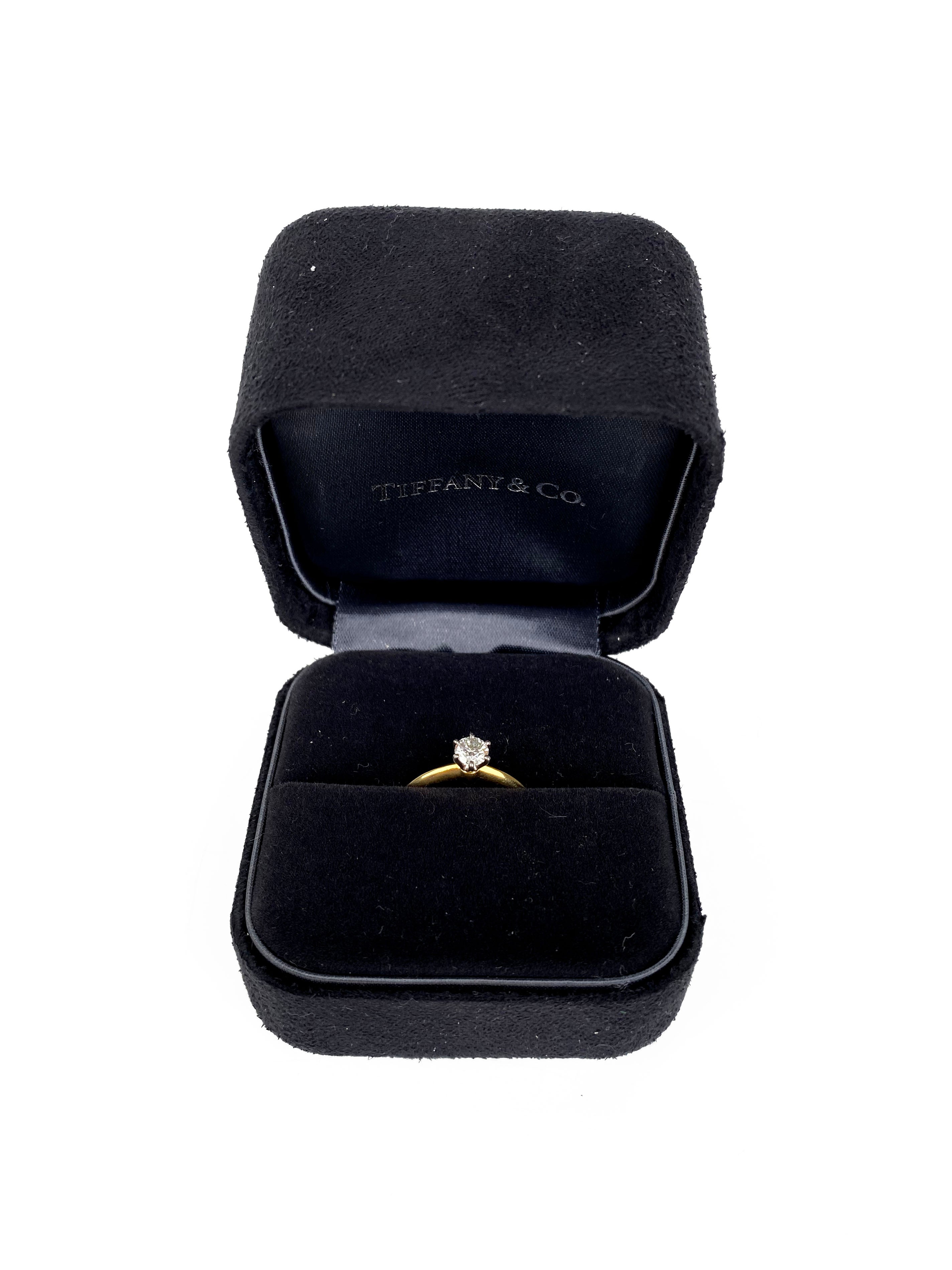 Tiffany & Co 0.35 Carat Diamond Gold Ring for Women - Elegant Engagement & Wedding Band Jewelry Gift