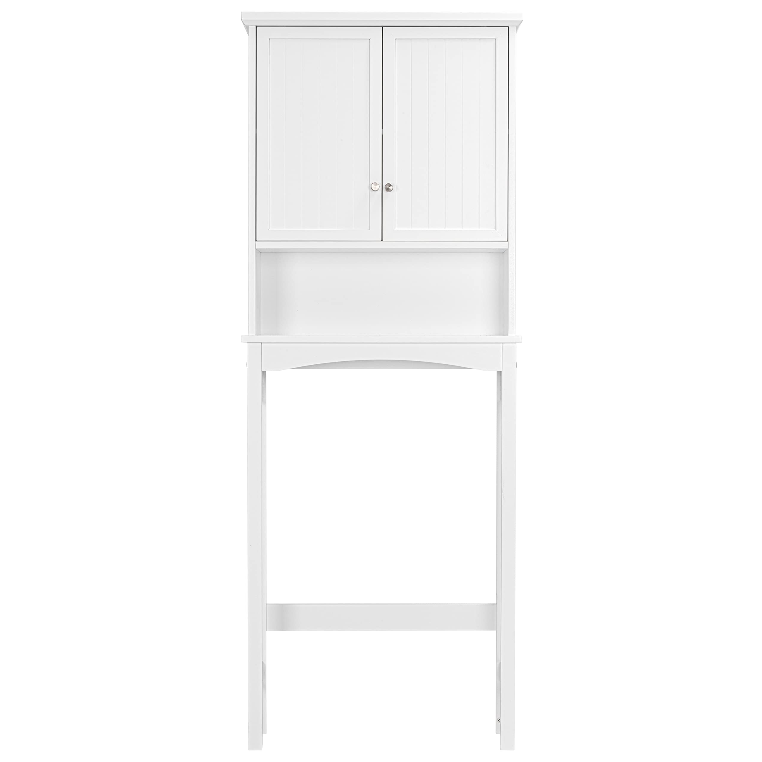 UTEX Over The Toilet Storage Cabinet - White Bathroom Organizer with Adjustable Shelves | Space-Saving Toilet Cabinet for Bath Essentials, Towels & Toiletries | Perfect for Small Bathrooms, Apartments & Powder Rooms
