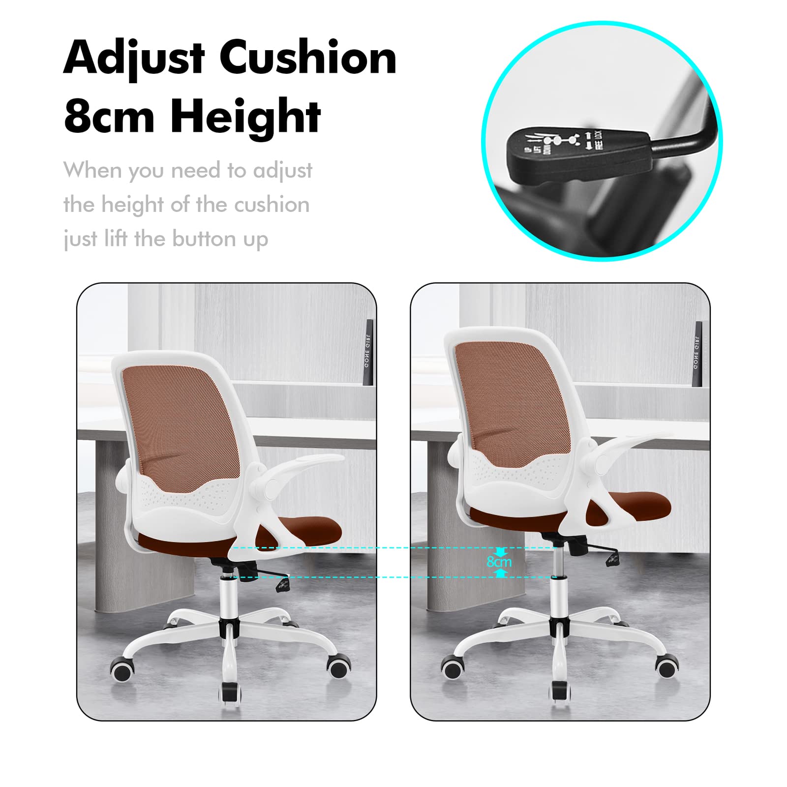 Ergonomic Mesh Office Chair with Adjustable Height for Home & Work