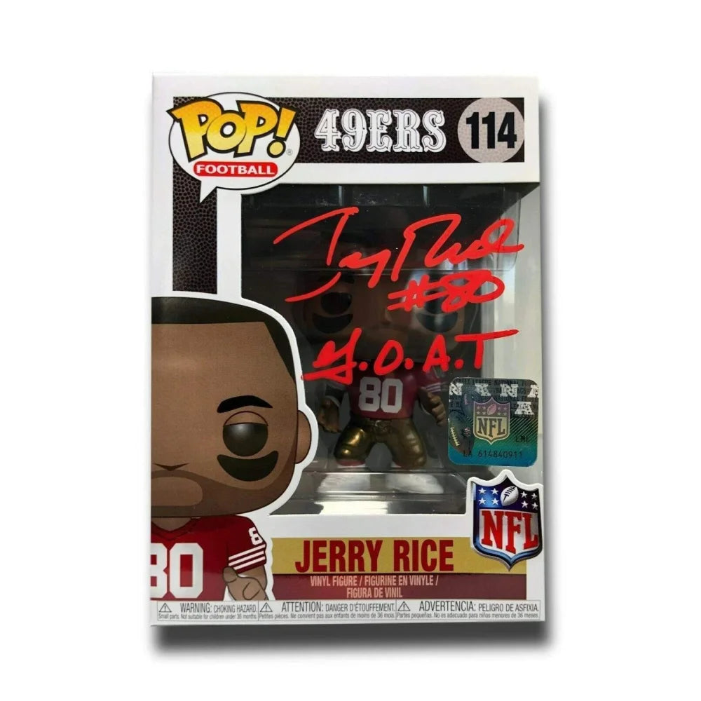 Jerry Rice Signed Autographed Funko Pop Vinyl Figure with BAS COA - San Francisco 49ers NFL Collectible #114 - Perfect for Sports Memorabilia Displays and 49ers Fan Gifts