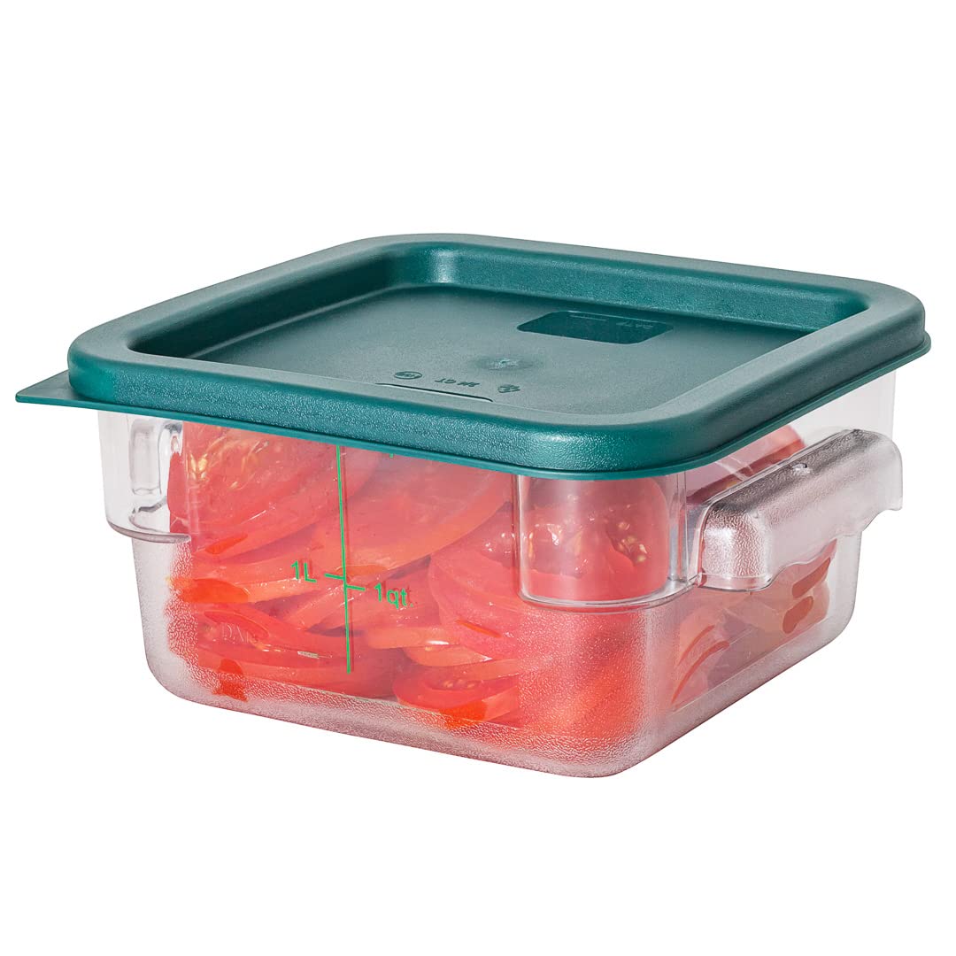 Met Lux 10-Pack Square Food Storage Container Lids - Green Plastic, Dishwasher & Freezer Safe - Replacement Lids for Marinating & Meal Prep Containers (Containers Sold Separately) - Ideal for Restaurant, Catering & Home Kitchen Organization