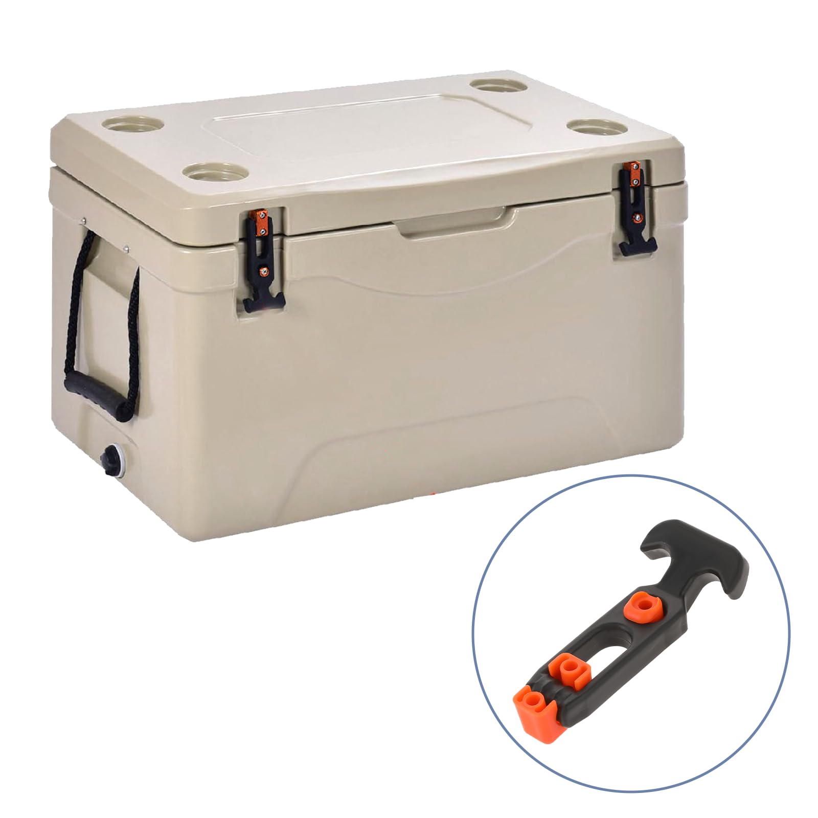 2Pcs Durable T-Handle Cooler Latch Replacements - Rubber Draw Latch for Tool Box, Cooler, Golf Cart & Engineering Machine Hood - Ideal for Outdoor, Industrial & Marine Use
