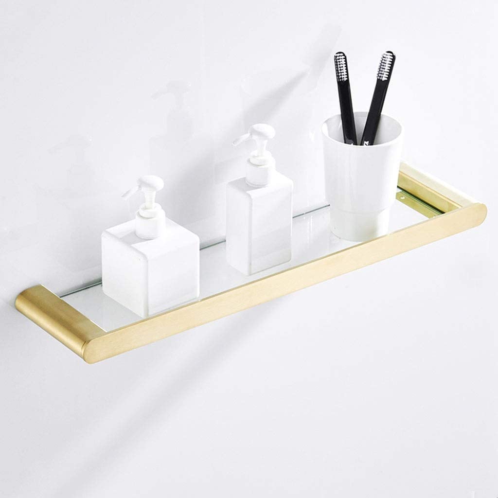 Multifunctional Bathroom Glass Shelf - Brushed Stainless Steel Shower Storage Rack & Cosmetic Organizer for Mirror - Perfect for Shower Room, Vanity & Bathroom Organization
