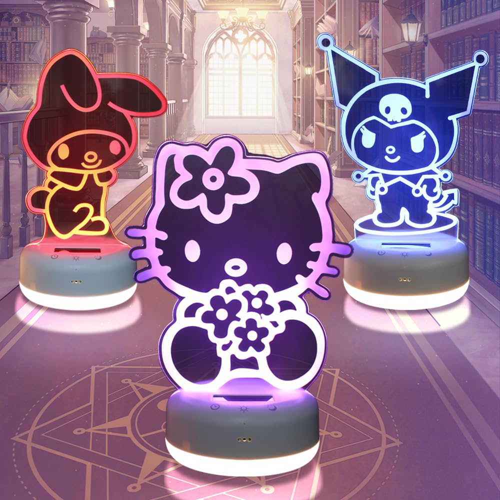 3D Anime Kitty LED Night Light with Remote Control - 16 Color Changing Illusion Lamp for Kids Room, Christmas & Birthday Gifts - Perfect for Bedtime, Nursery Decor and Cozy Ambiance