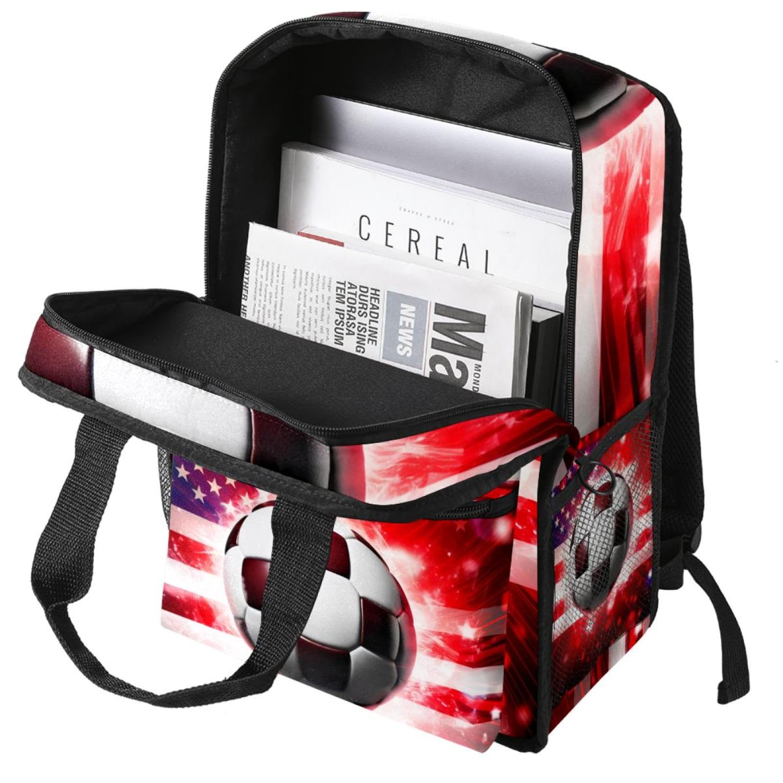 Best Travel Backpack for Women & Men - Durable American Flag Football Backpack for Hiking, College, Work & Outdoor Adventures