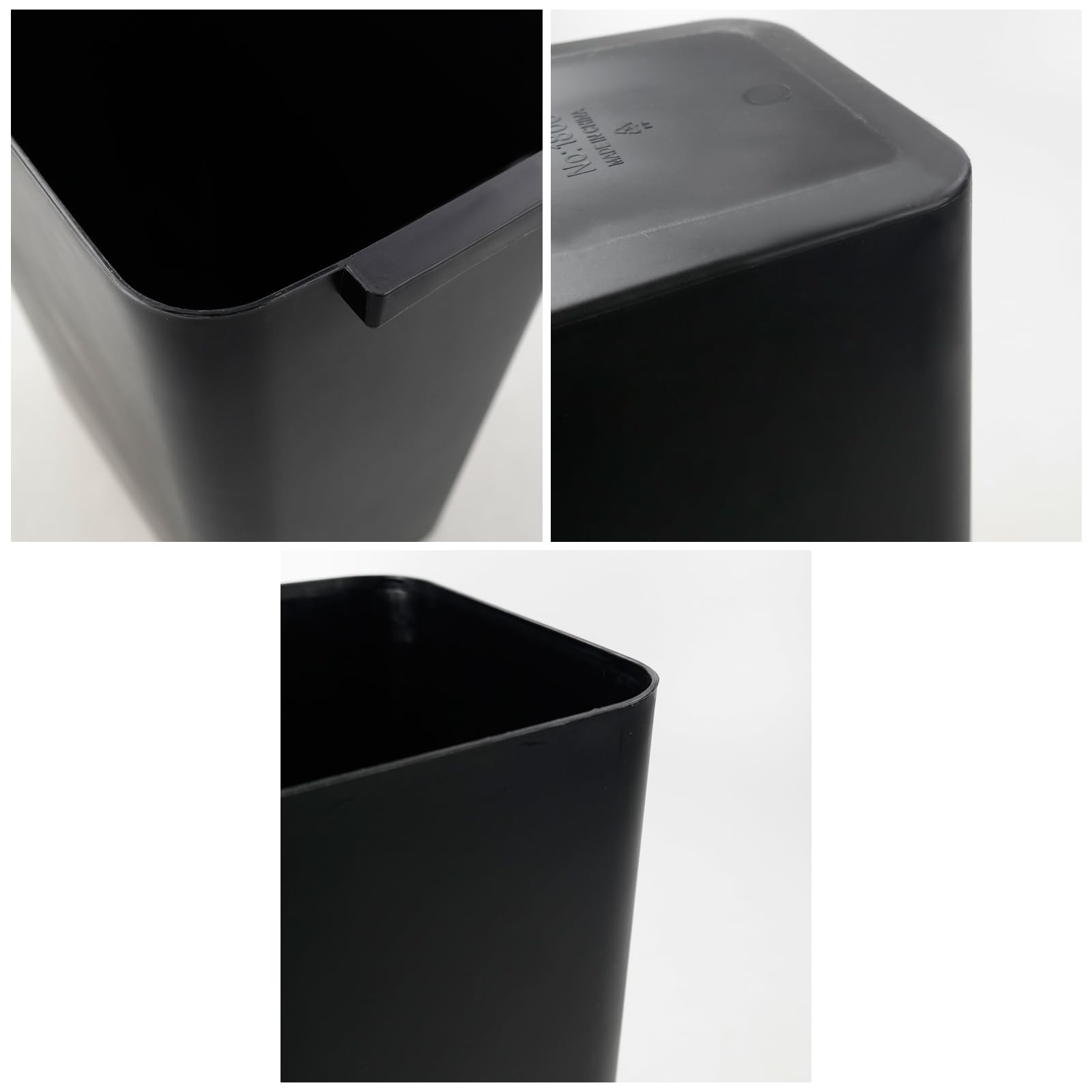 Qskely 3-Pack 4.5 Gallon Plastic Trash Cans with Lid, Small Office Wastebasket for Desk, Kitchen, Bathroom - Durable & Space-Saving Black Garbage Bins for Home & Office Use