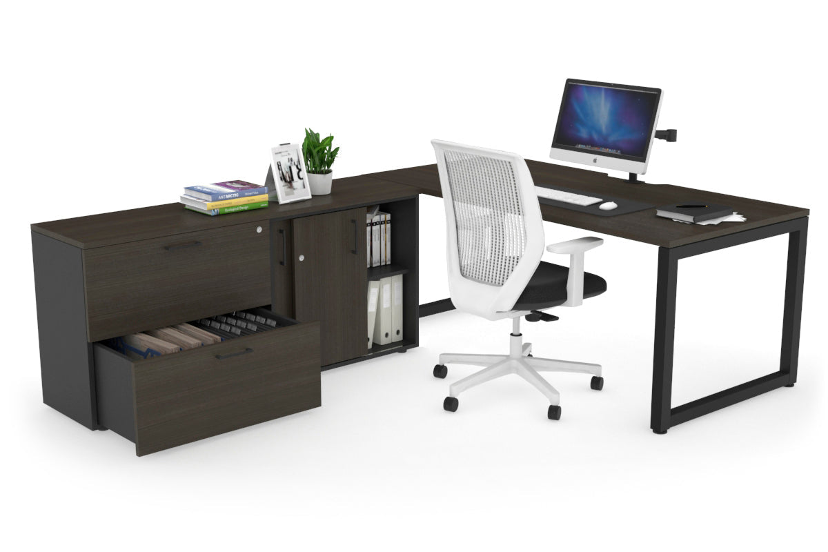 Quadro Loop Executive Office Chair - Black Frame with Cable Scallop [1600L x 800W] - Perfect for Home Office, Conference Rooms & Executive Workspaces