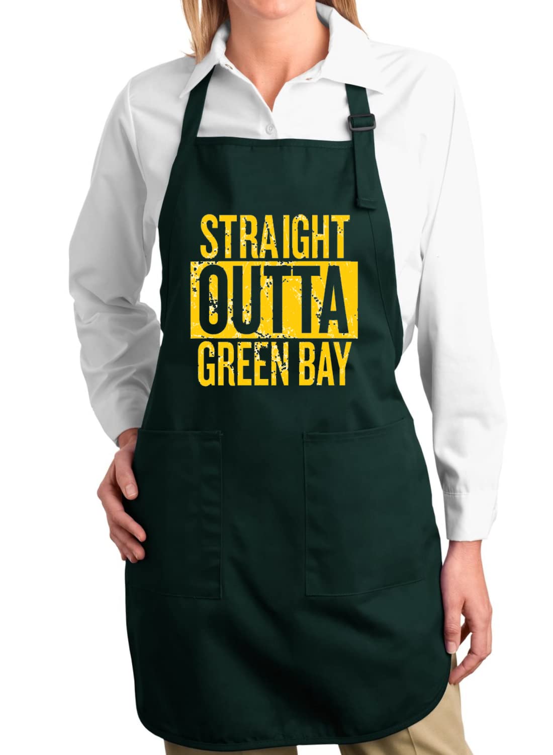 Wild Bobby Straight Outta Fan Fantasy Football Apron for Men - Sports Graphic Apron with Pockets - Perfect for Game Day, Tailgating & BBQ Cooking