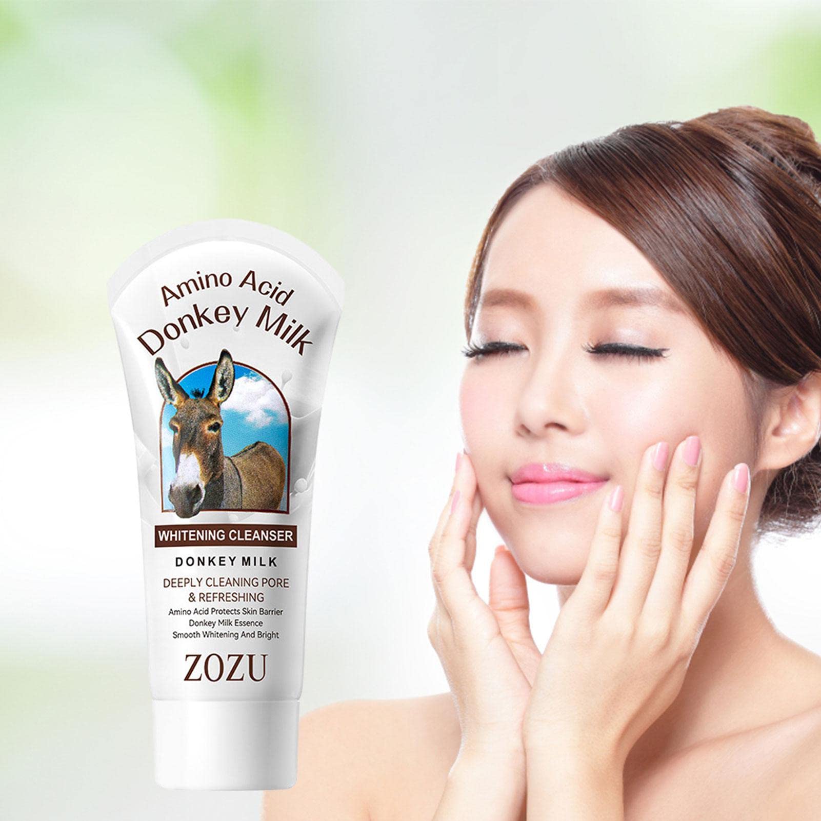 Amino Acid Donkey Milk Facial Cleanser - Hydrating & Gentle Face Wash for Sensitive Skin (100g) | Oil Control & Exfoliating | Perfect for Daily Skincare & Travel
