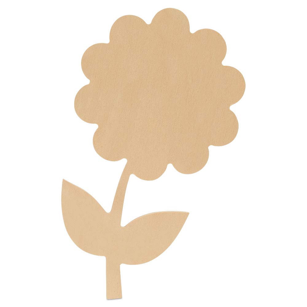 25 Unfinished Wood Flower Cutouts 12x6.5 Inch - DIY Painting Crafts for Spring & Easter Decorations - Perfect for Home Décor, Party Supplies, and Seasonal DIY Projects by Woodpeckers
