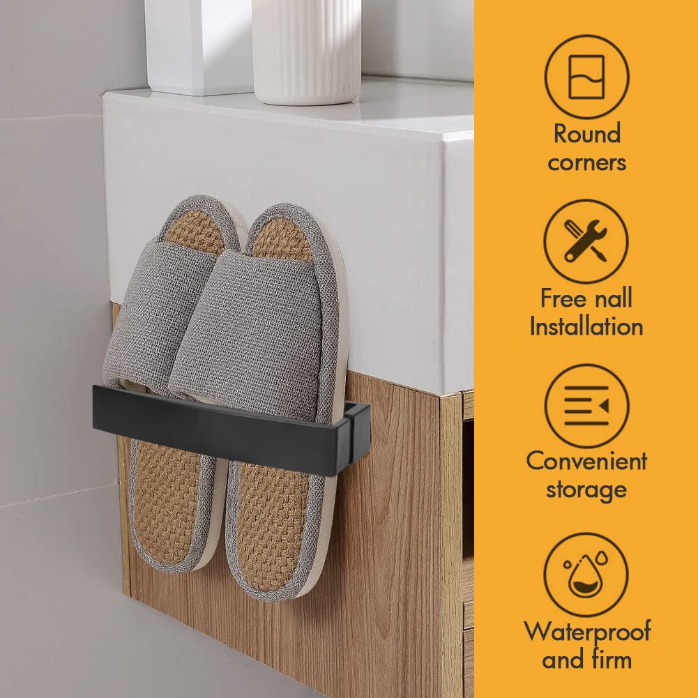 5 Pack Adjustable Wall Mounted Shoe Rack - 11L x 3.5W Space Saving Retractable Shoe Organizer with Sticky Hanging Strips - Perfect for Closet, Bedroom, Entryway & Behind Door Storage (ABS Material)
