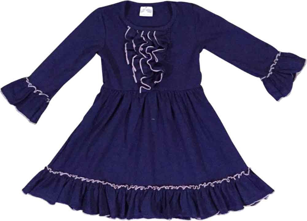 BluNight Girls Long Sleeve Ruffle Dress - Solid Color Easter Party & Flower Girl Dress for Toddlers - Perfect for Special Occasions, Birthday Parties, and Holiday Celebrations