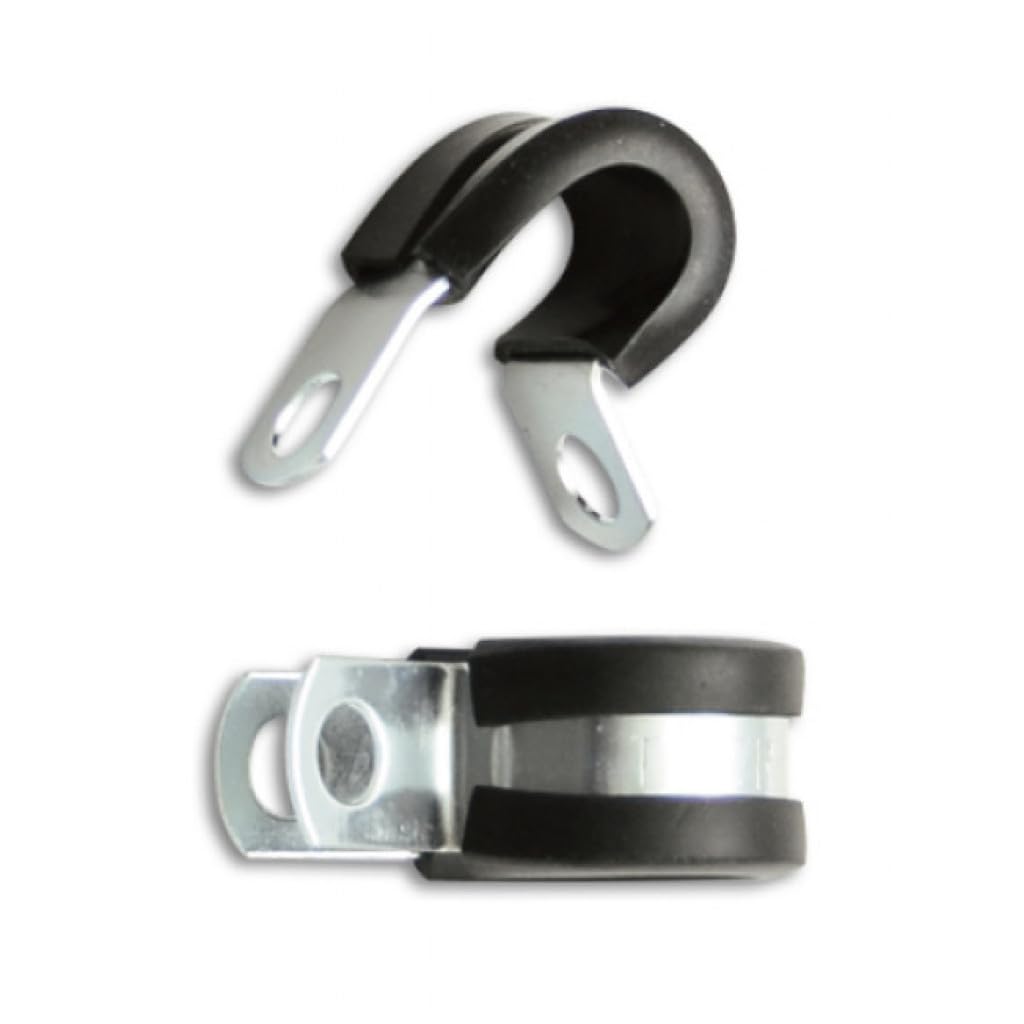 Vibrant Cushion Clamps for 3/5in 12AN Hose - Heavy Duty Stainless Steel Hose Clamps (Pack of 10) - Perfect for Automotive, Marine, and Industrial Fluid Systems
