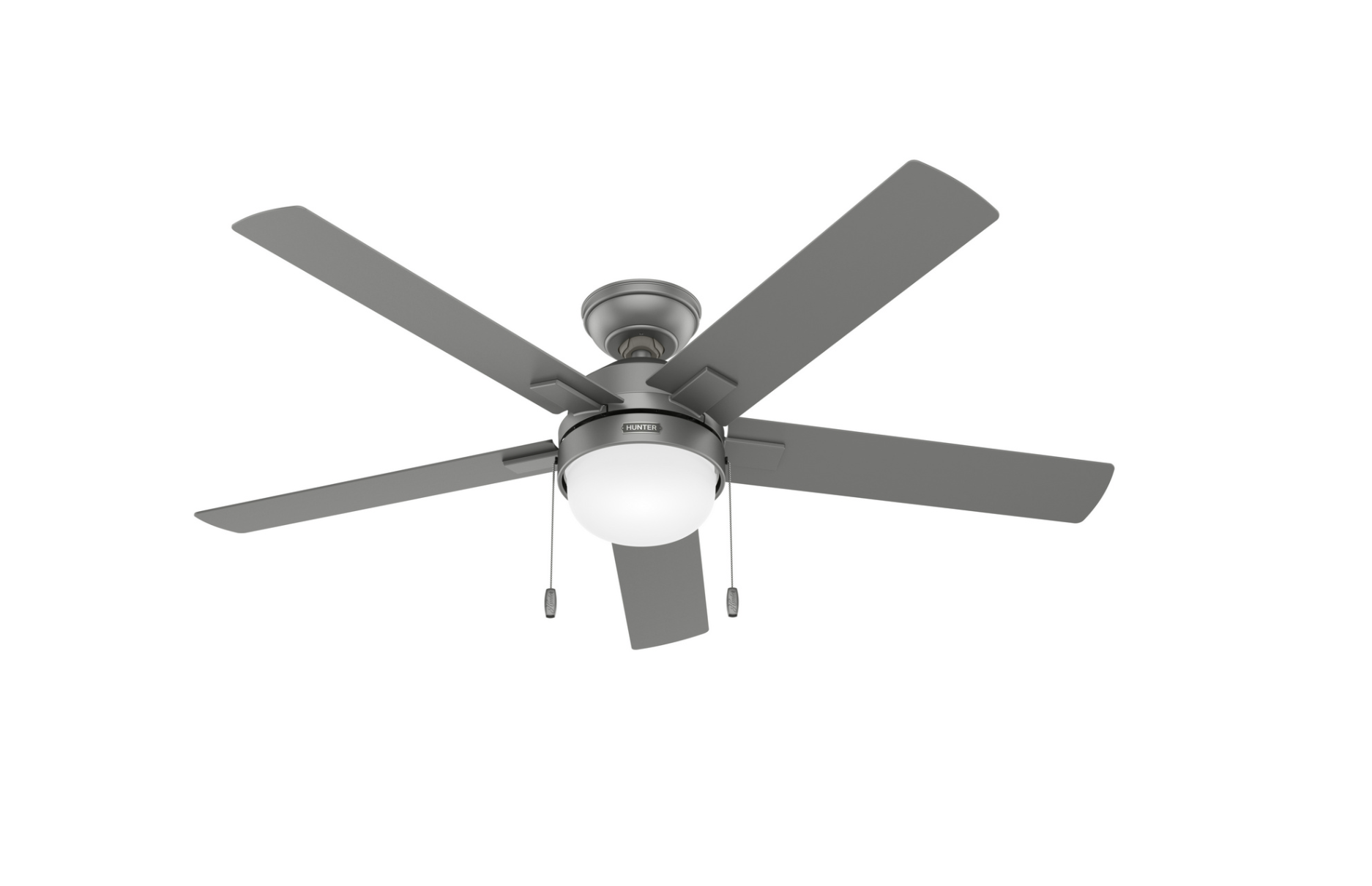 Zoey 52 Inch Matte Silver Ceiling Fan with Remote Control - Modern Indoor Cooling for Living Room, Bedroom, and Office