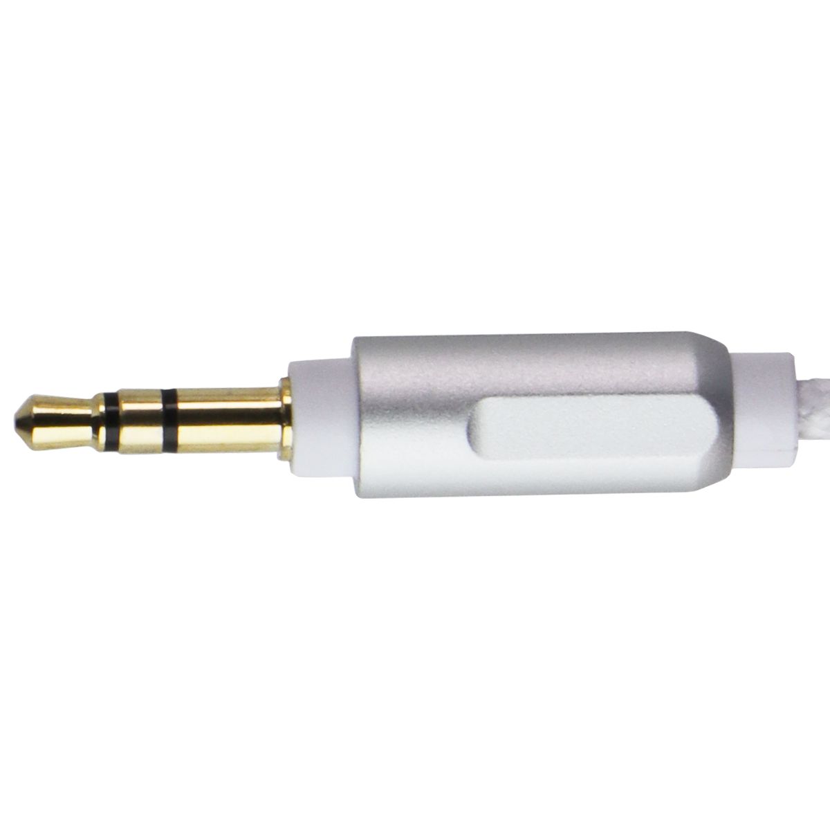 Premium 6ft Braided 3.5mm to Lightning Cable - Nylon Reinforced Aux Cord for iPhone/iPad - White (Perfect for Car Audio, Home Stereo & Mobile Charging)