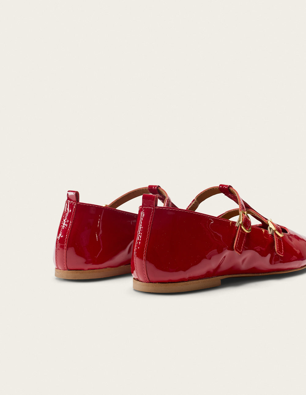 Stylish Sira Red Patent Leather Ballerina Flats - Perfect for Work, Parties & Casual Outfits