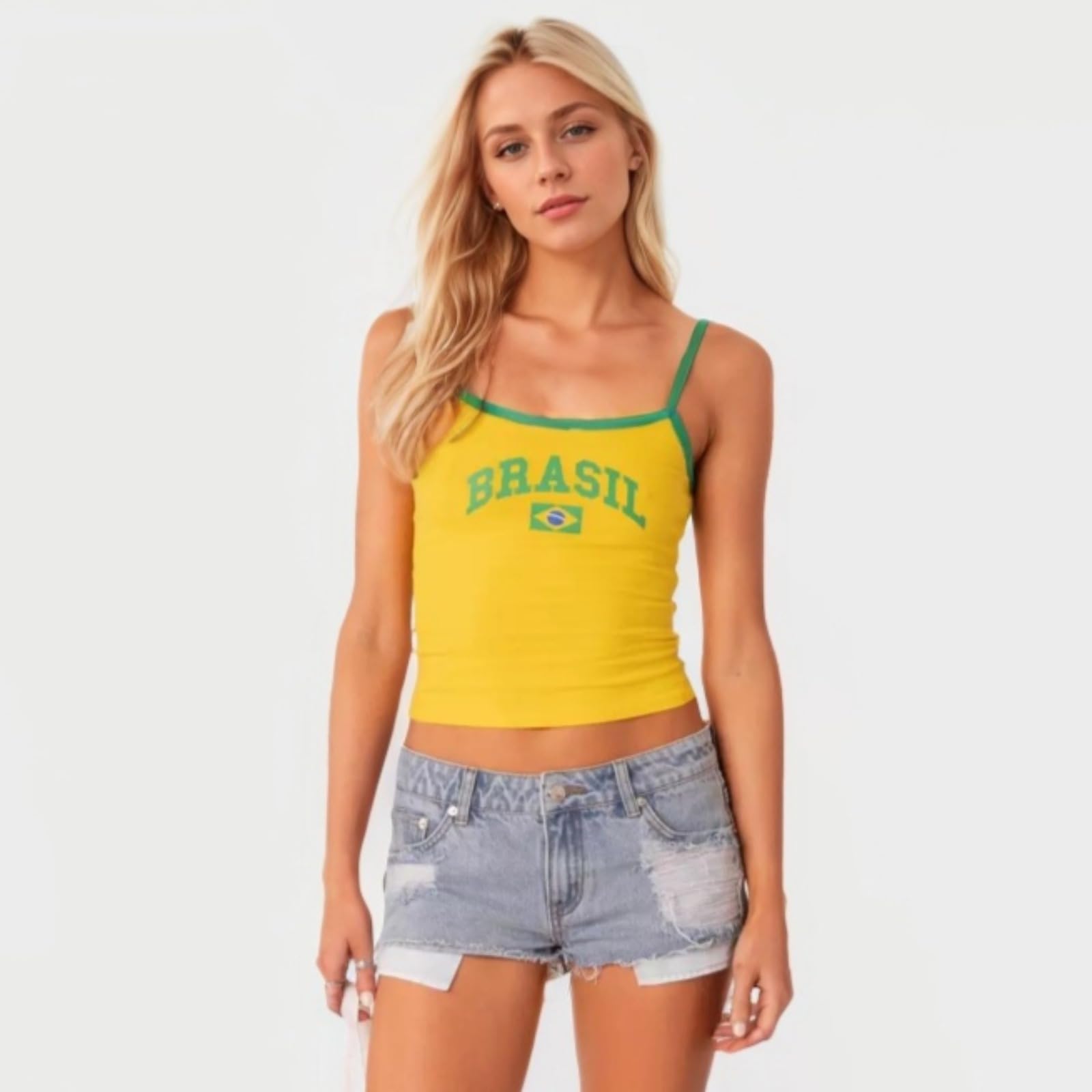 Vintage Graphic Baby Tees for Women - Y2K Style Brazil & Mexico Jersey Tops - 2000s Retro Summer Going Out Shirts - Perfect for Casual Wear, Parties & Festival Outfits