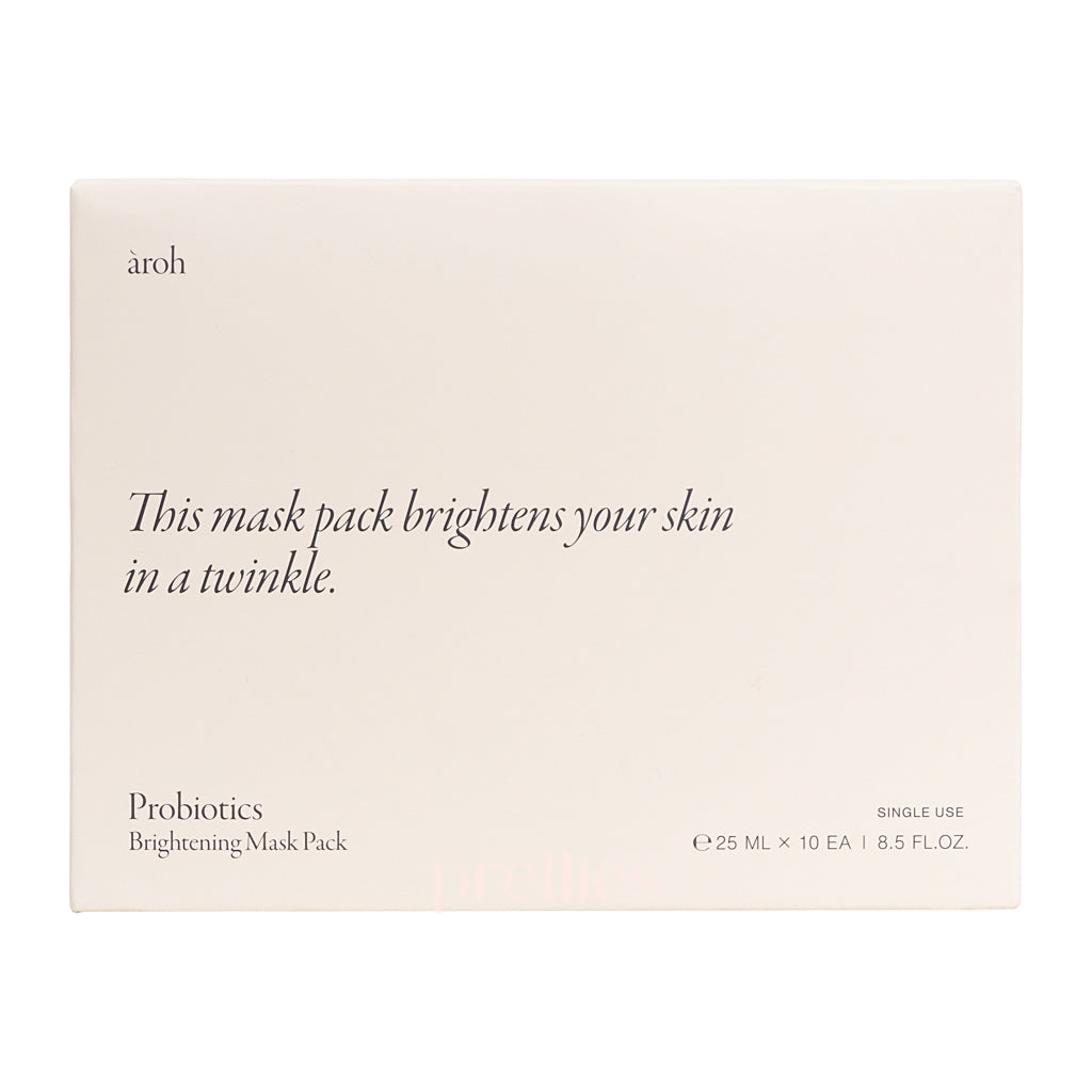 Aroh Probiotics Brightening Face Mask Pack - 10 Sheet Box for Glowing Skin | Hydrating & Whitening Treatment for Daily Skincare Routine