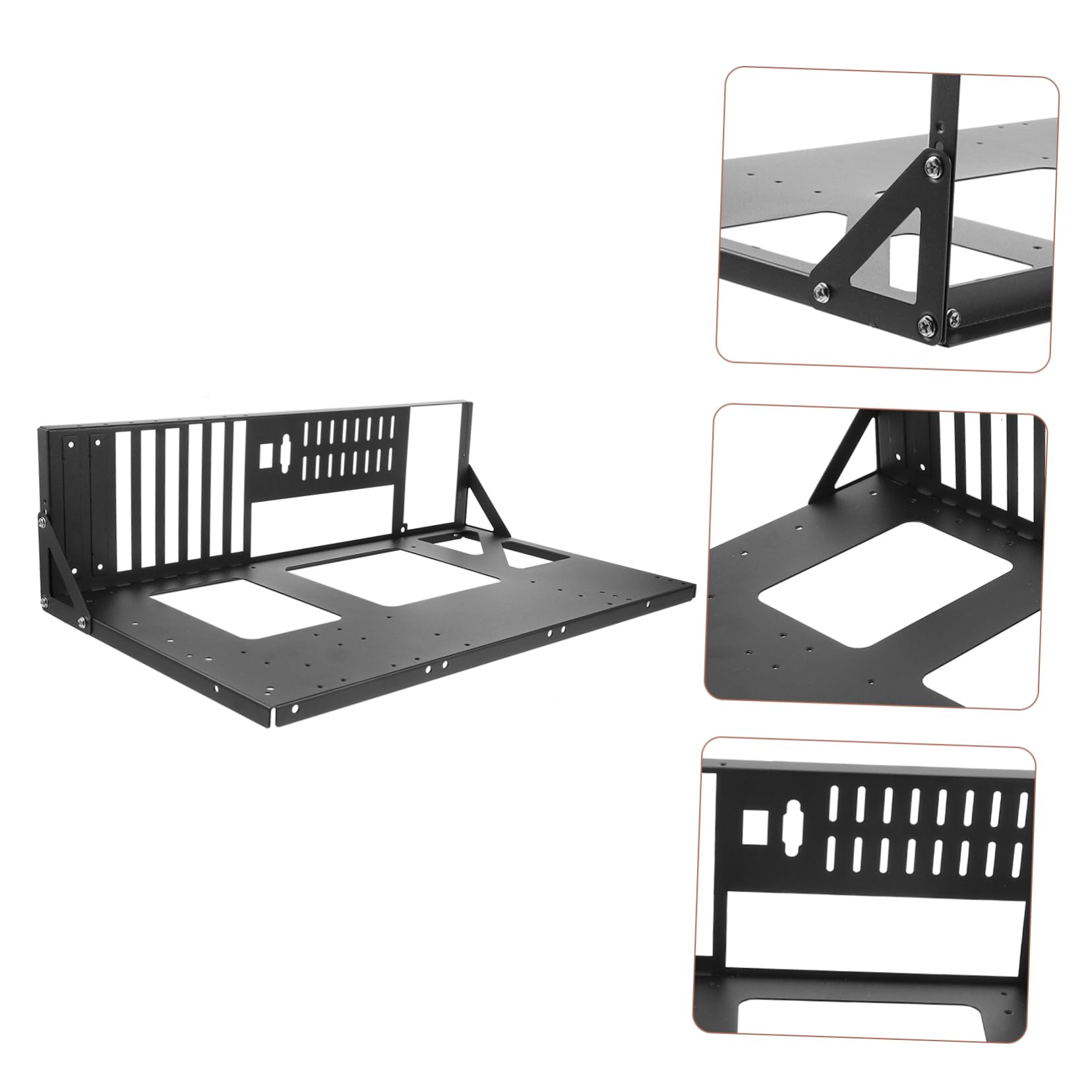 Jojofuny 2-Pack Motherboard Holder - Open Air Frame Case for Computer Motherboards - Durable Metal Motherboard Shelf Bracket - Perfect for PC Building, Repair & Testing Workstations