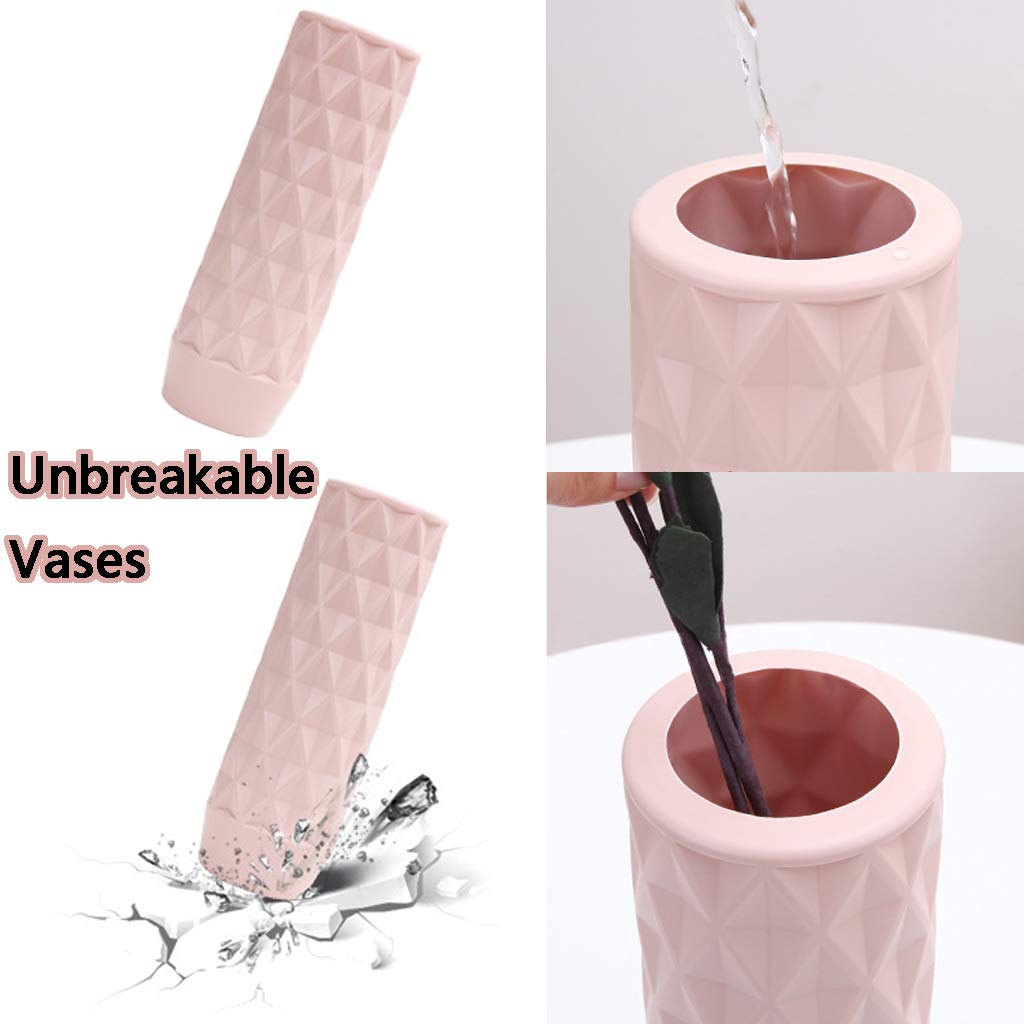 Youngy Origami Plastic Flower Pot - White Ceramic-Like Vase for Plants, Succulents & Home Decor | Perfect for Indoor Gardening, Office Desk & Wedding Centerpieces