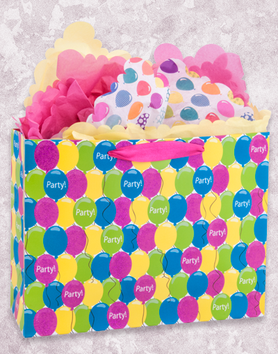 Colorful Balloon Themed Party Gift Bags - 12 Pack for Birthday Celebrations, Baby Showers & Special Events - Perfect for Party Favors, Goodie Bags & Decorations