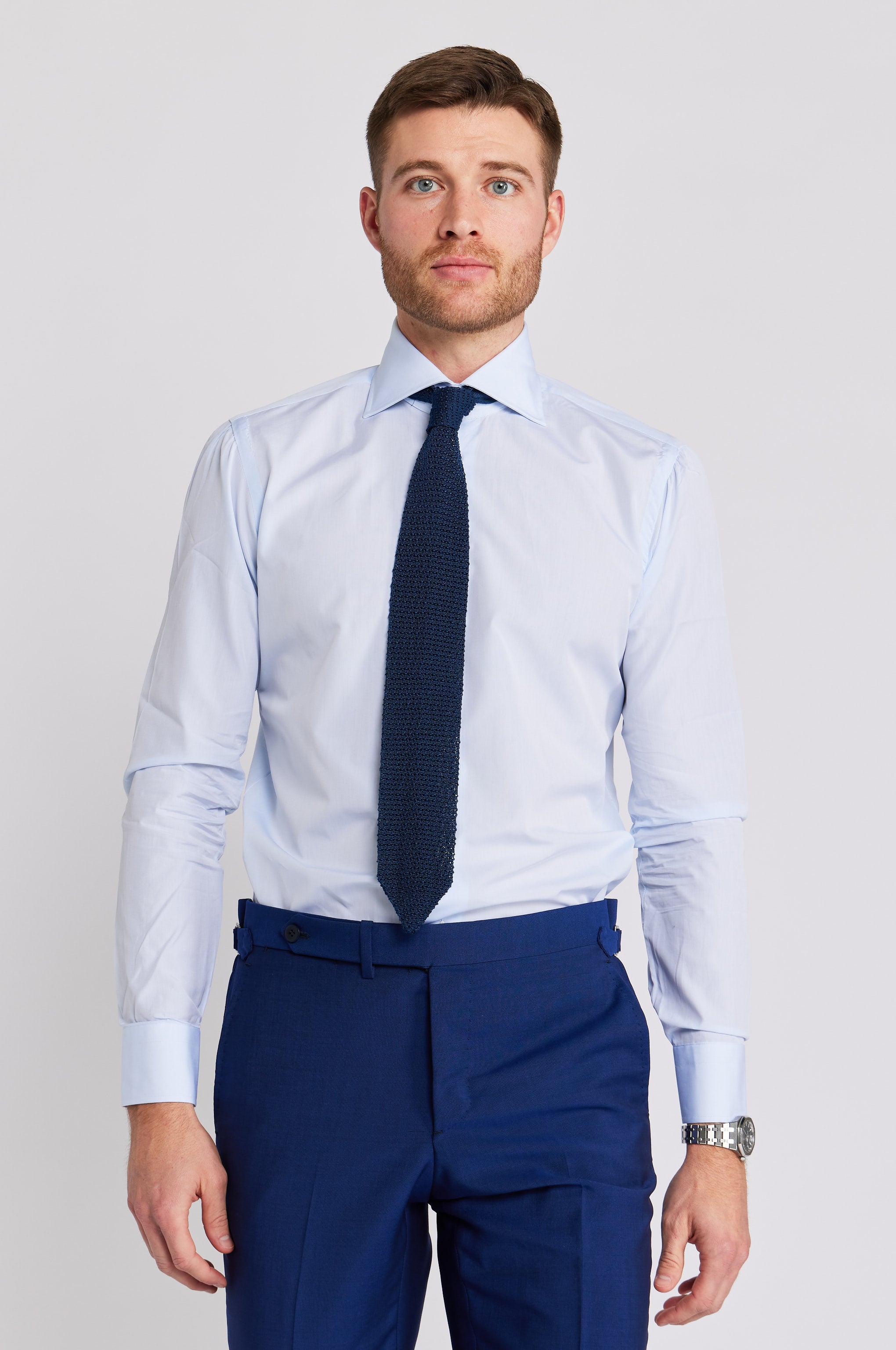 Premium Blue Dress Shirt for Men - Slim Fit Business Casual Button Down Shirt - Perfect for Office, Interviews & Formal Events