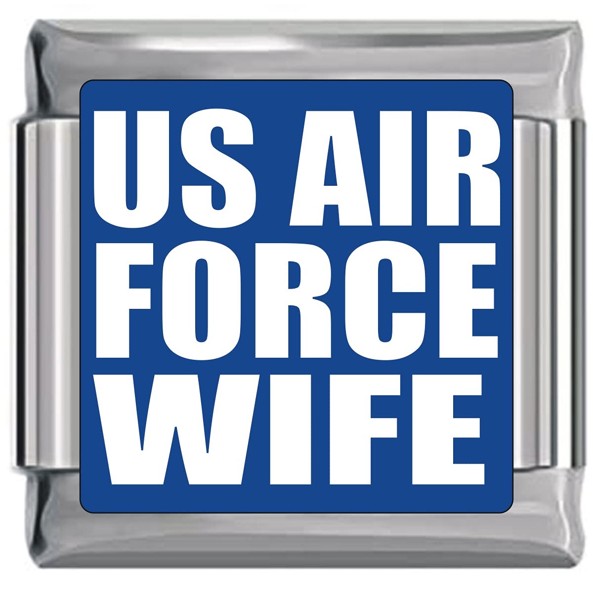 US Air Force Wife Italian Charm Bracelet - Military Spouse Gift for Women - Perfect for Anniversaries, Deployments & Special Occasions