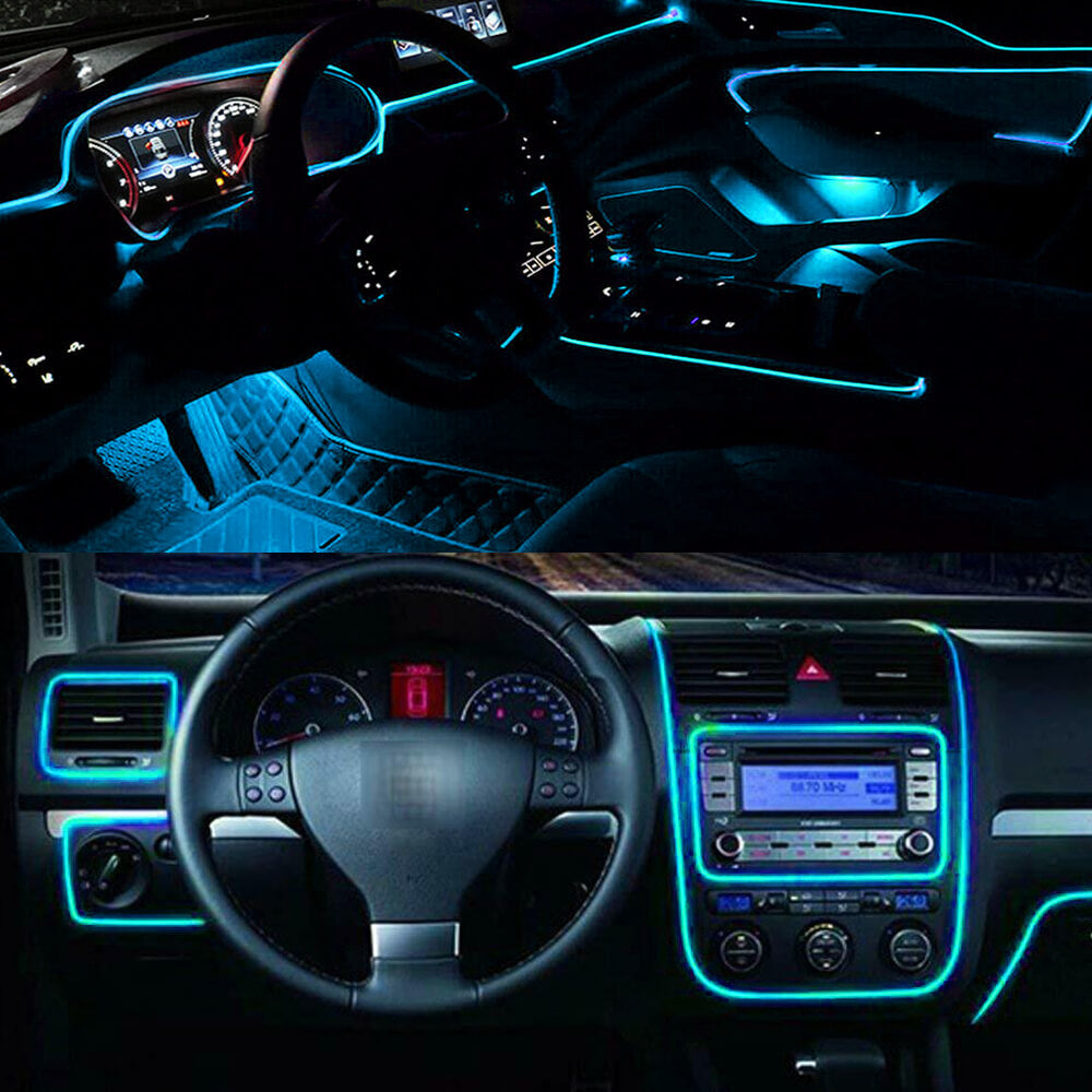 16.4FT Ice Blue LED Car Interior Strip Lights - Auto Atmosphere Lighting Decor for Cars, Trucks, SUVs | Perfect for Night Driving, Car Shows & Custom Vehicle Lighting