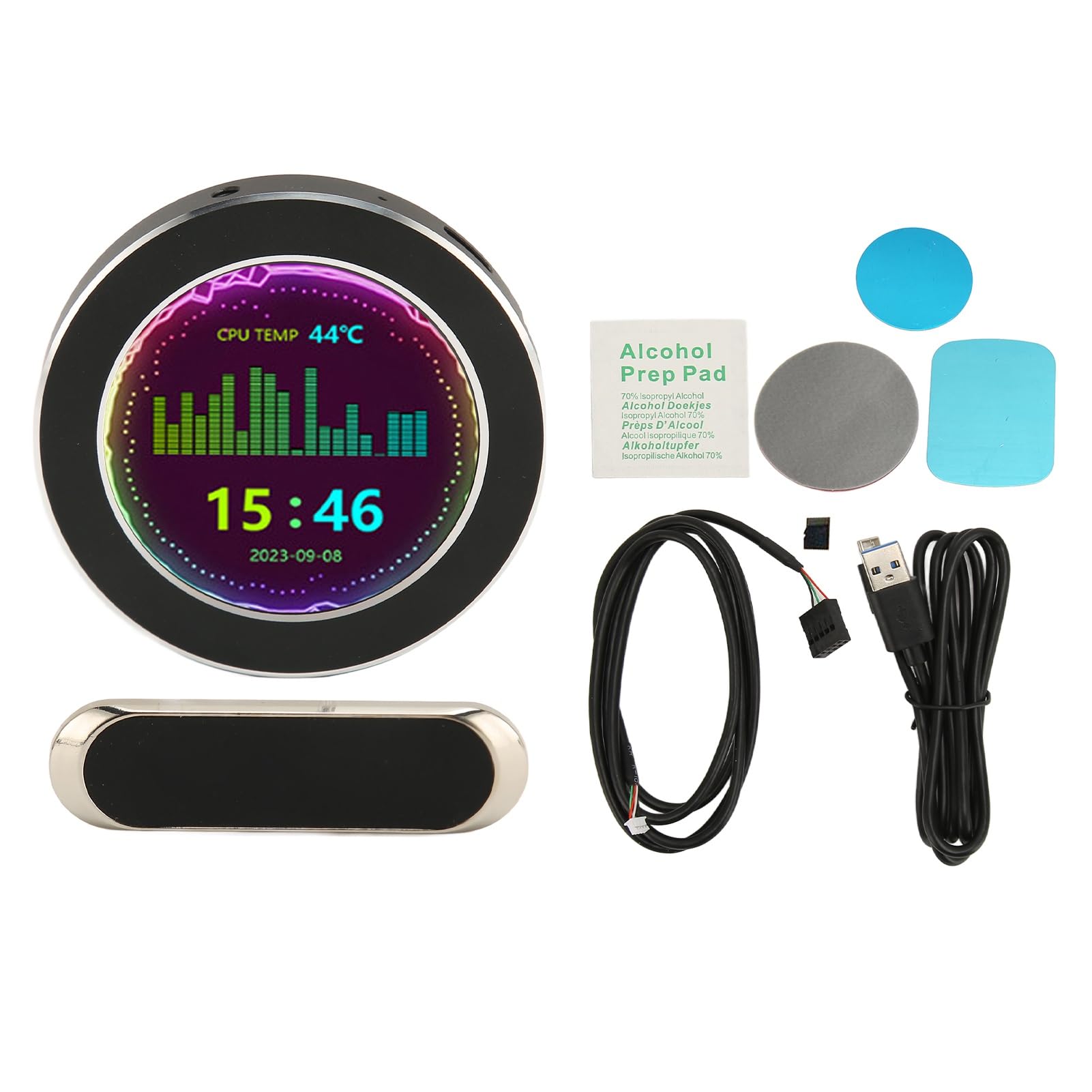 Yunseity 2.1 Inch LCD Computer Temperature Monitor - Easy to Use CPU Data Display for PC Desktop (Black) | Perfect for Gaming Rigs, Workstations & Home Office Setups