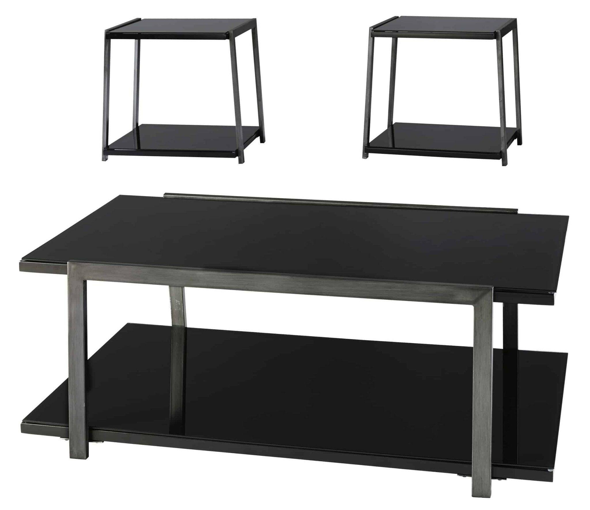 Rollynx Cocktail Table & 2 End Tables Set T326 - 13 Inch Modern Living Room Furniture for Small Spaces - Perfect for Apartments, Condos and Cozy Home Decor