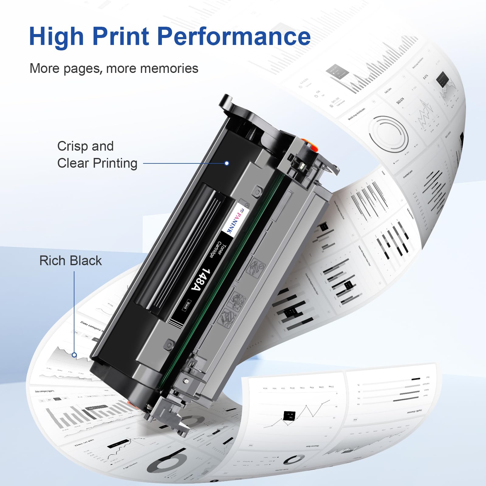 148A Black Toner Cartridge Replacement (2-Pack) for HP 148A/148X/W1480A/W1480X - Compatible with HP Pro 4001dw/4001dn/4001n MFP 4101fdw/4101fdn Printers - High-Yield Printing for Office & Home Use