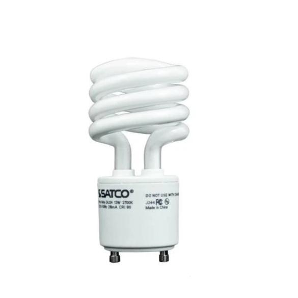Satco 13W CFL Mini Spiral Light Bulb - S8208 GU24 Base 4100K Cool White - Energy Efficient Lighting for Home, Office & Commercial Spaces