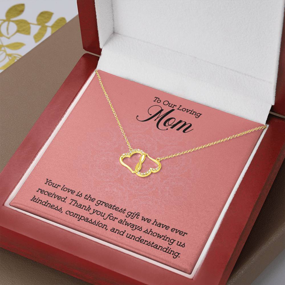 Gold Diamond Heart Necklace for Mom - Elegant Mother's Day Gift from Daughter/Son - Perfect for Birthday, Anniversary & Special Occasions