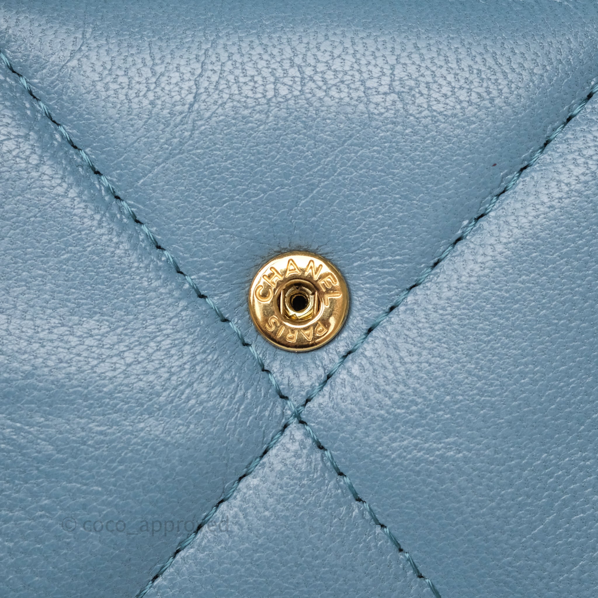 Chanel 19 Short Flap Wallet in Cloud Blue Lambskin Leather - Luxury Designer Crossbody Bag for Women | Perfect for Everyday Use & Special Occasions