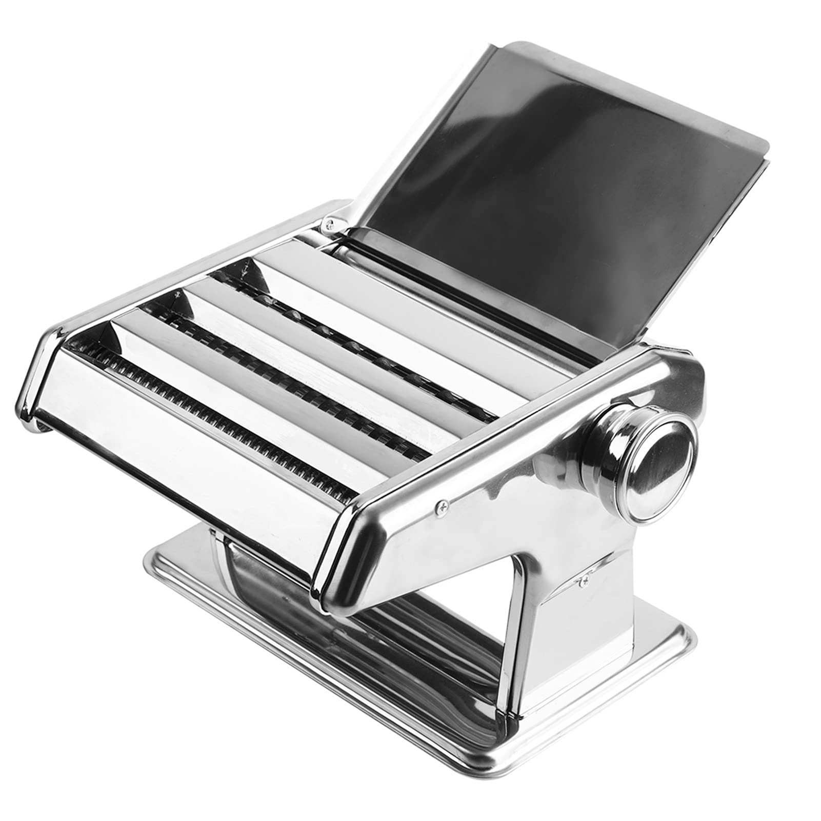 Ejoyous Stainless Steel Manual Pasta Maker Machine - Hand Crank Noodle Roller & Dough Press with 6 Adjustable Thickness Settings for Homemade Spaghetti, Lasagna, Dumpling Wrappers - Perfect for Italian Cooking, Asian Cuisine & Family Kitchen DIY (Silver)