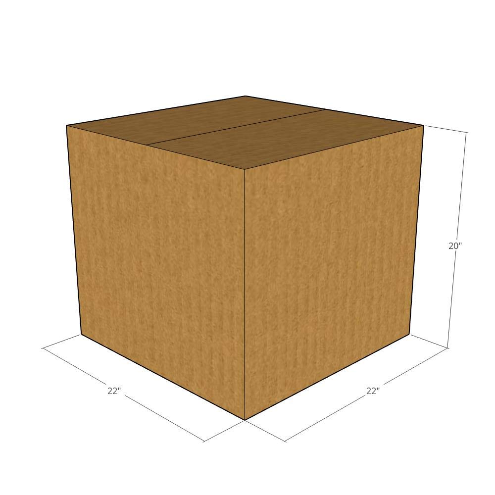 15 New Corrugated Shipping Boxes 22x22x20 Inches - 32 ECT Strength for Moving, Storage & Ecommerce Packaging - Heavy Duty Cardboard Boxes for Home, Office & Business Use