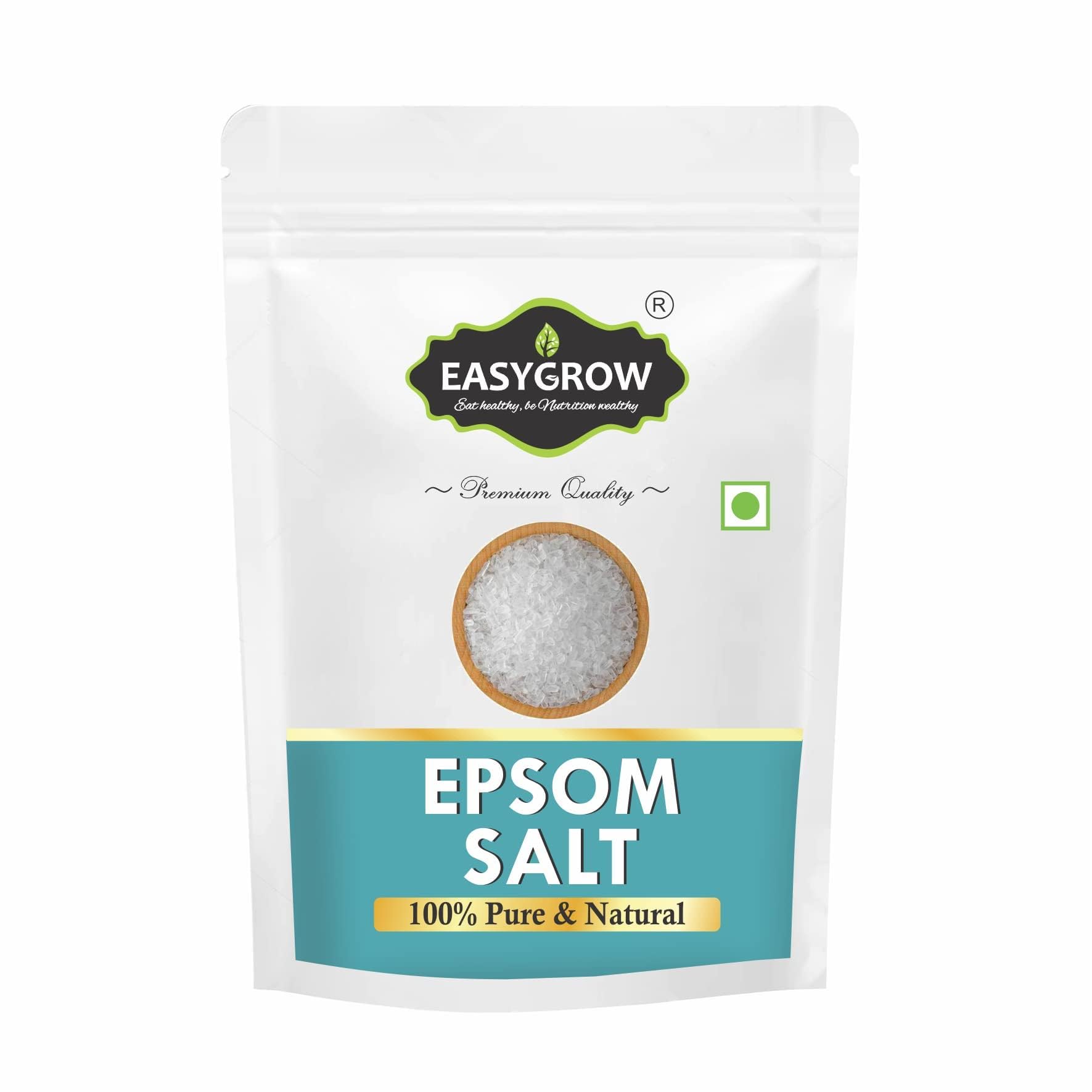 Easygrow Epsom Salt Crystals Foot Soak - 800g Magnesium Sulfate for Pain & Muscle Relief, Detox Bath Salt for Tired Feet & Stress Relief | Perfect for Post-Workout Recovery & Relaxing Spa Nights at Home