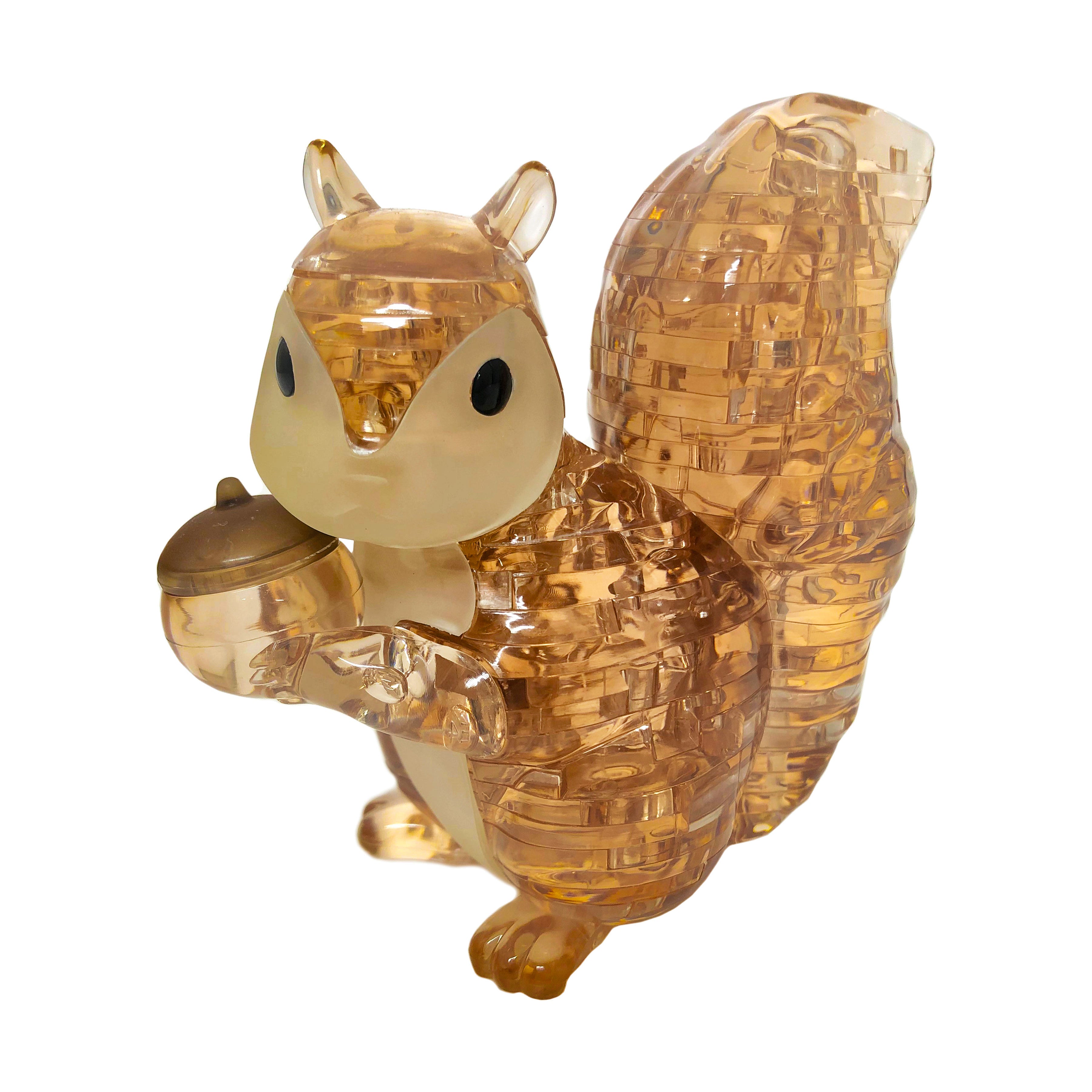 3D Crystal Puzzle - Charming Squirrel with Acorn: 55 Piece Brain Teaser for Adults & Teens | Fun Home Decor & Gift Idea for Puzzle Lovers | Relaxing Activity for Stress Relief & Family Game Night
