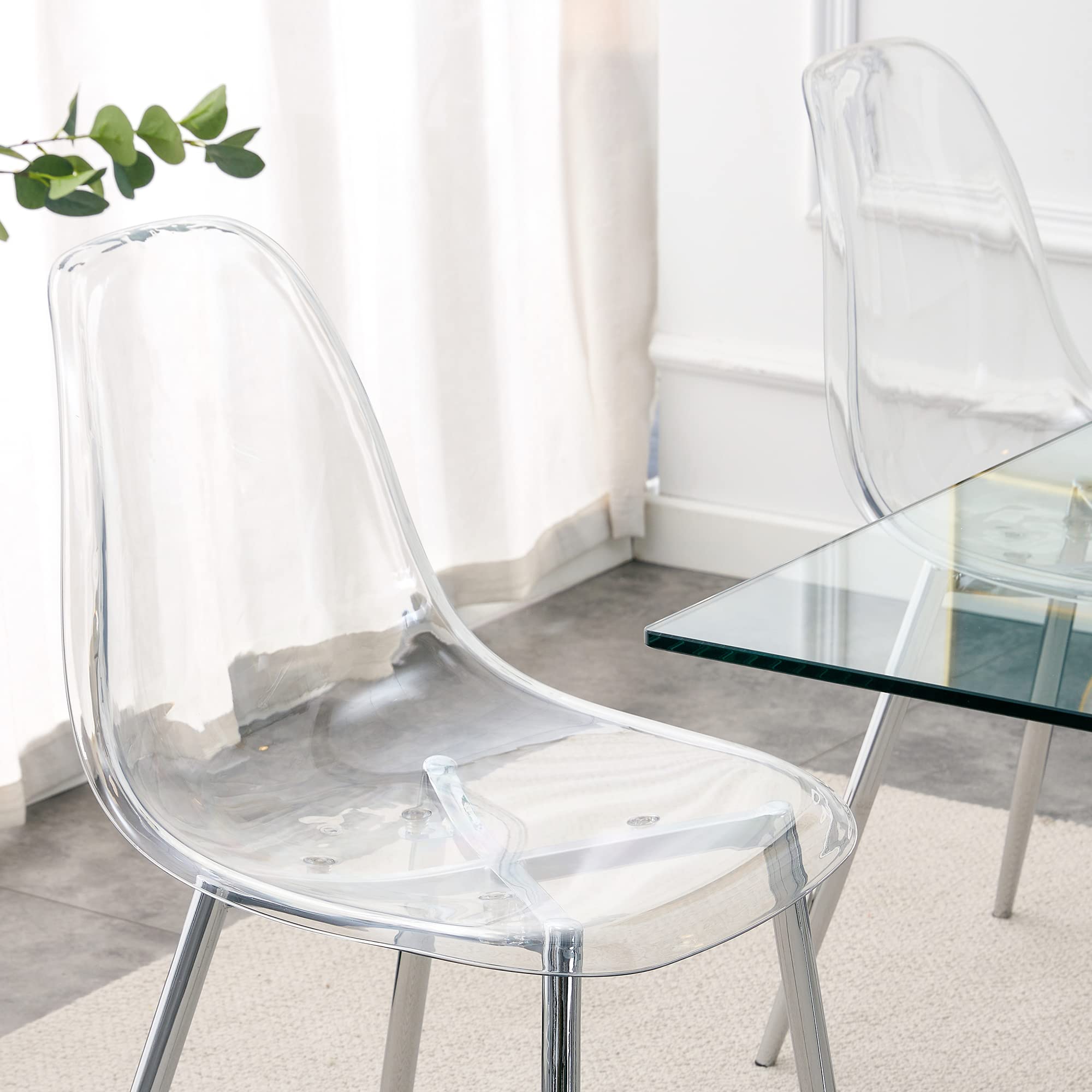 Pvillez 5-Piece Glass Dining Table Set for 4 - 51