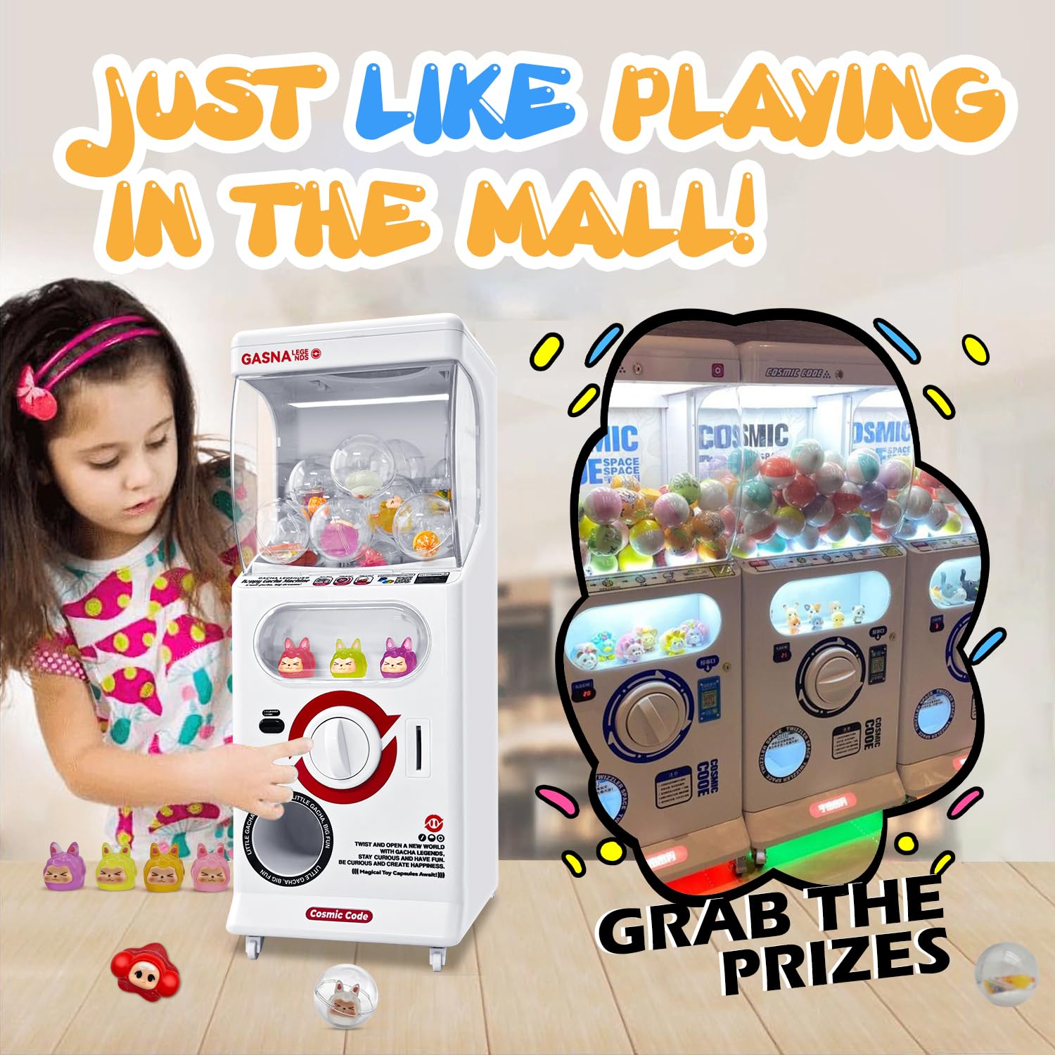 Mini Coin Operated Vending Machine for Kids & Adults - 25 Cent Gumball Prize Dispenser, Arcade Toy with Sensory Fidget Features - Perfect for Birthday Gifts, Party Favors, and Classroom Rewards