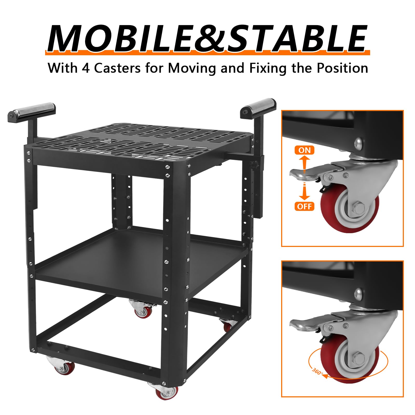 Heavy-Duty Planer Stand with Wheels - 550 lbs Capacity Adjustable Miter Saw Stand with Extension Rollers for Planers, Saws & Power Tools | Workshop & Job Site Use